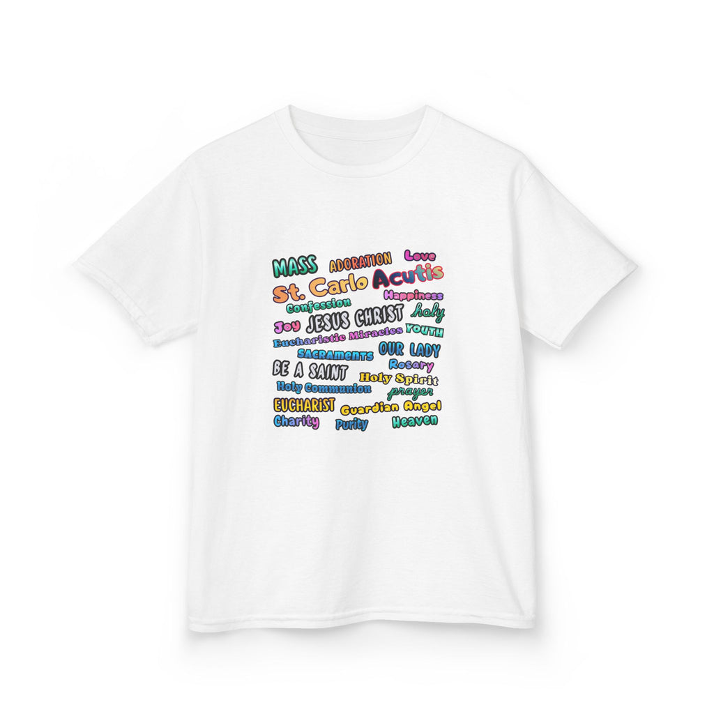 St. Carlo Acutis Inspirational Youth Word Cloud T-Shirt