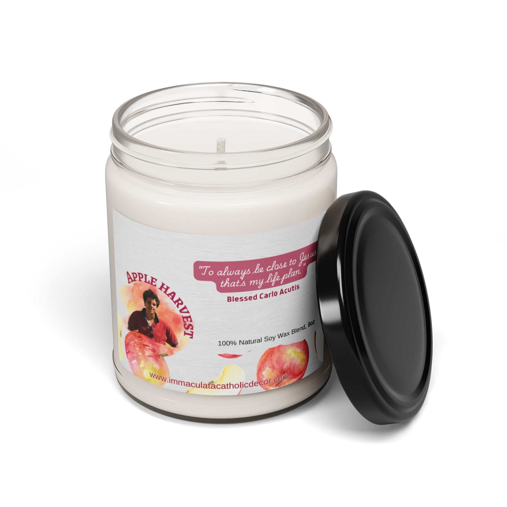 Blessed Carlo Acutis Scented Soy Candle, Apple Harvest 9oz