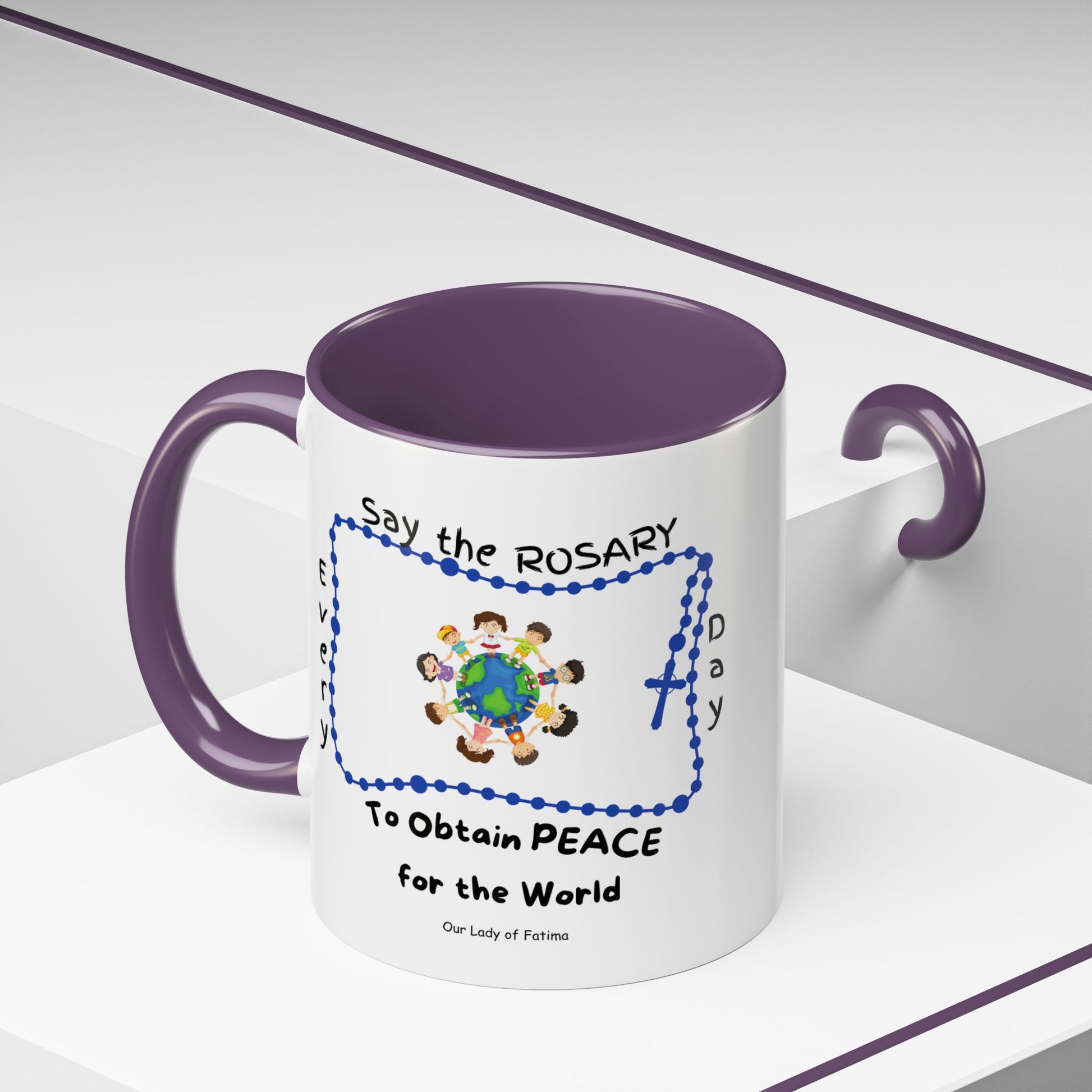 Our Lady of Fatima Rosary Kids Mug