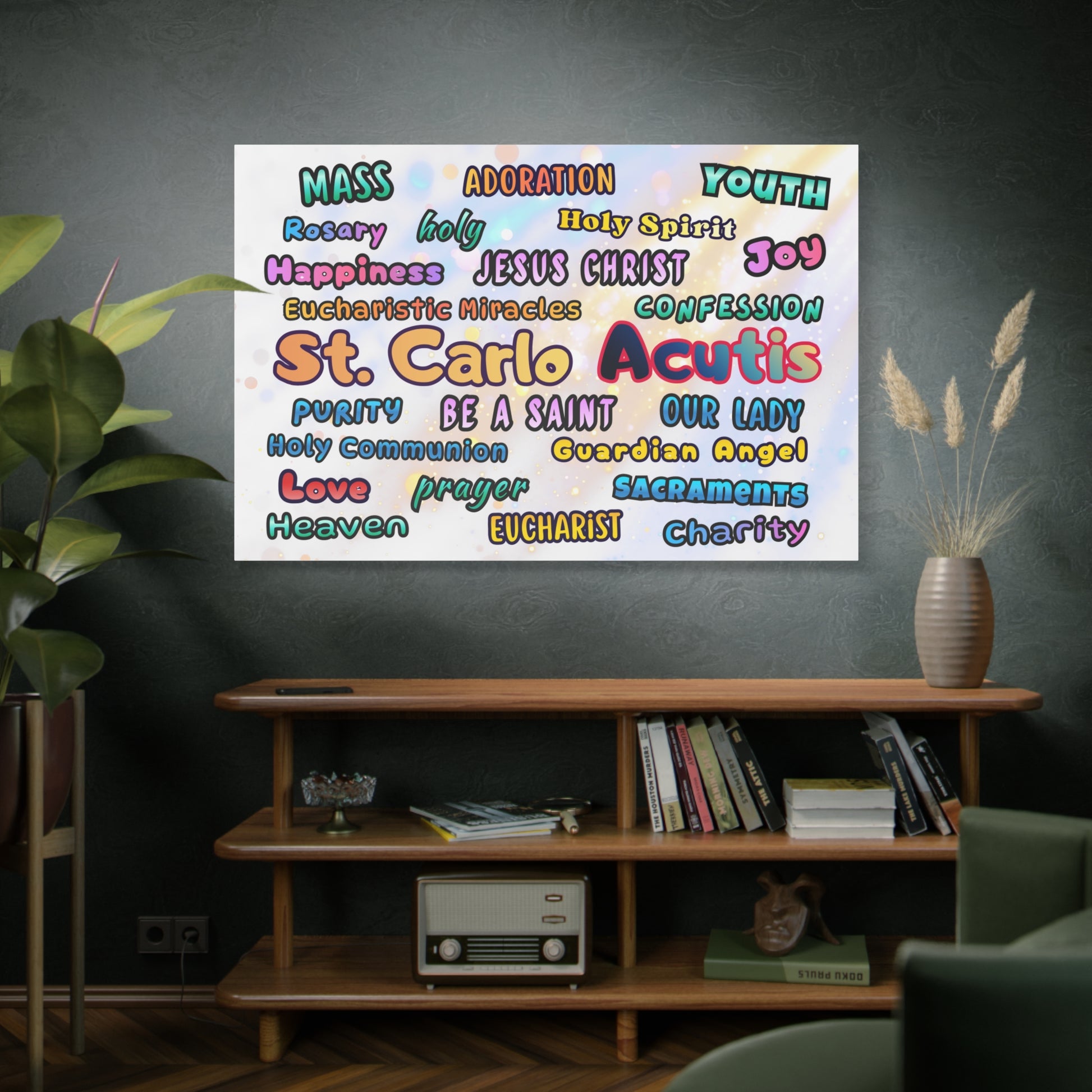 St. Carlo Acutis Inspirational Word Canvas