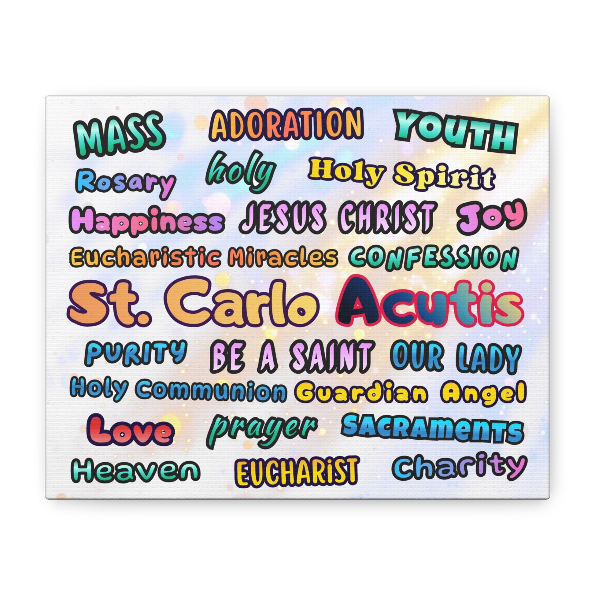St. Carlo Acutis Inspirational Word Canvas
