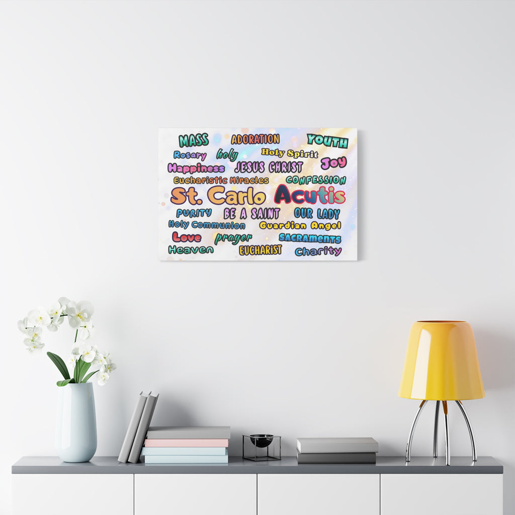 St. Carlo Acutis Inspirational Word Canvas