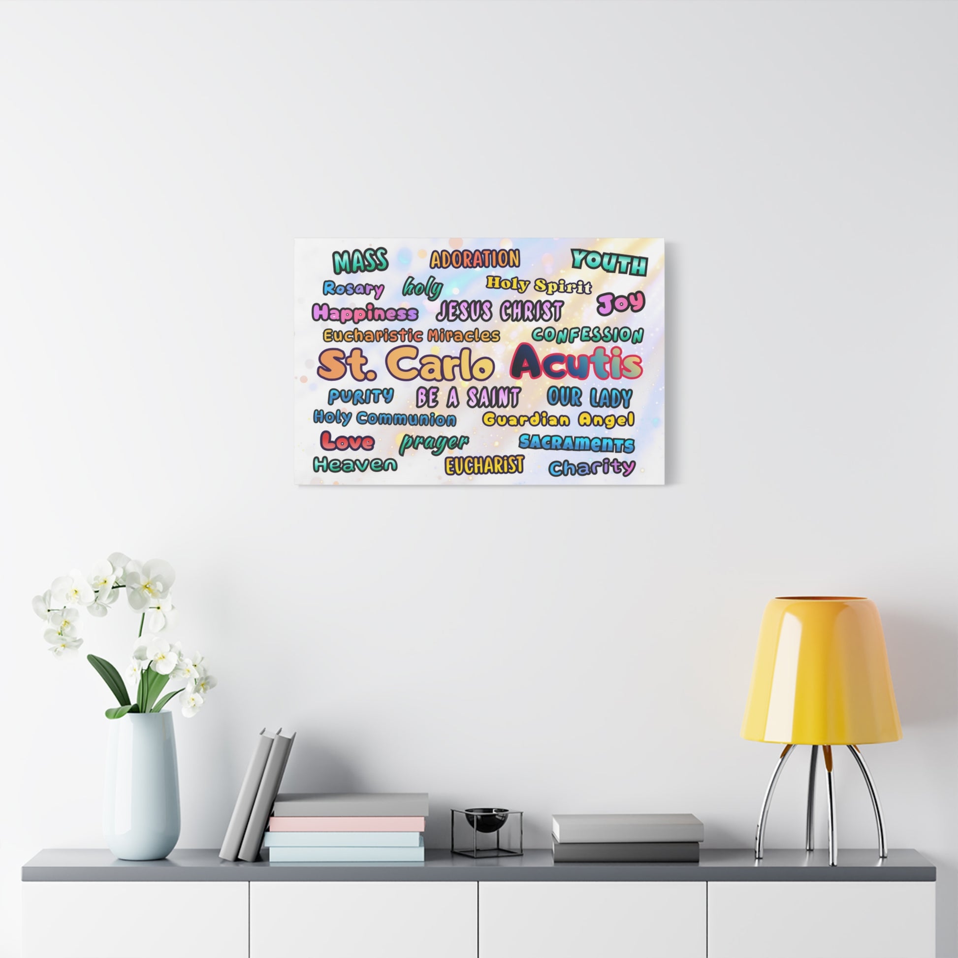 St. Carlo Acutis Inspirational Word Canvas