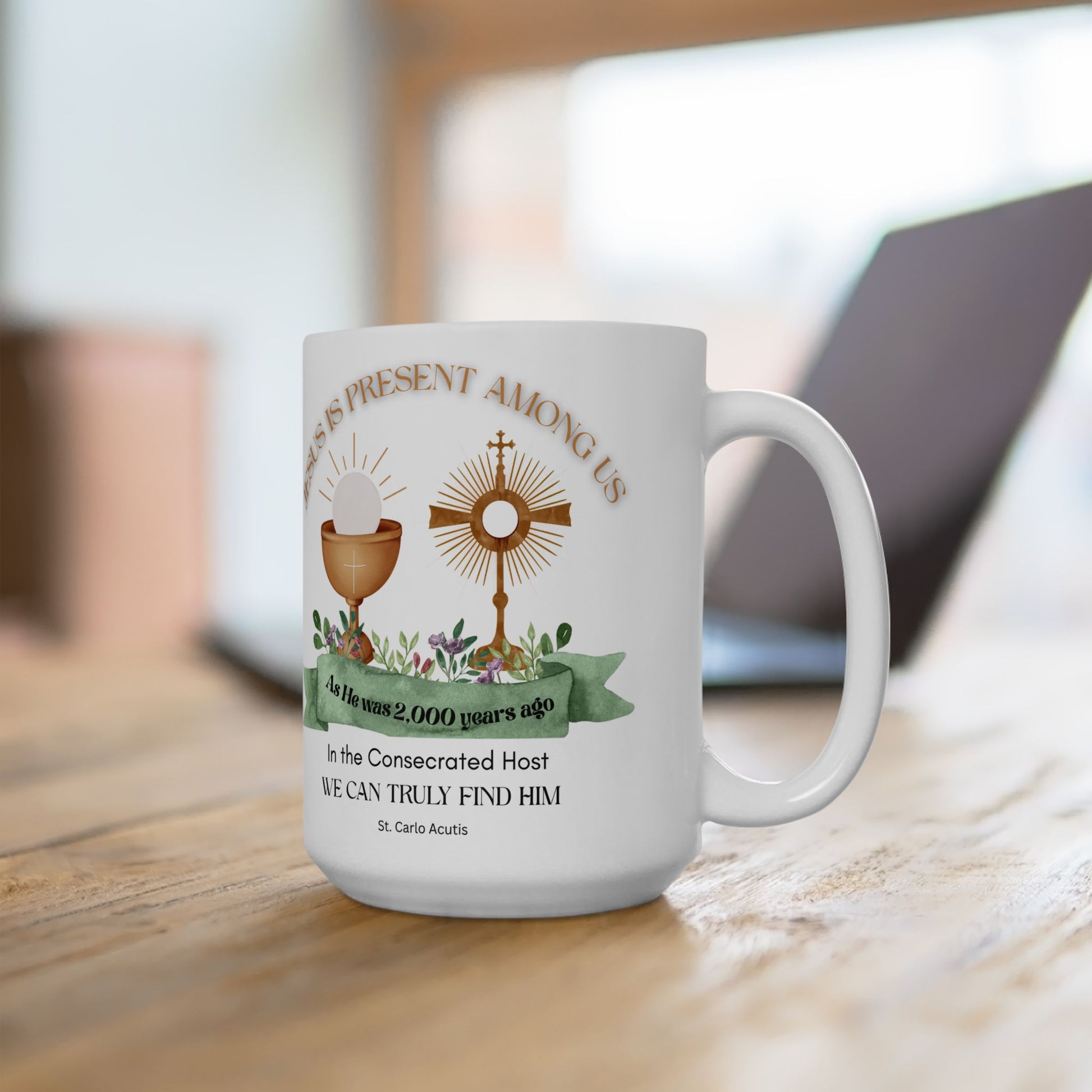 St. Carlo Acutis 'Jesus is Present' Mug