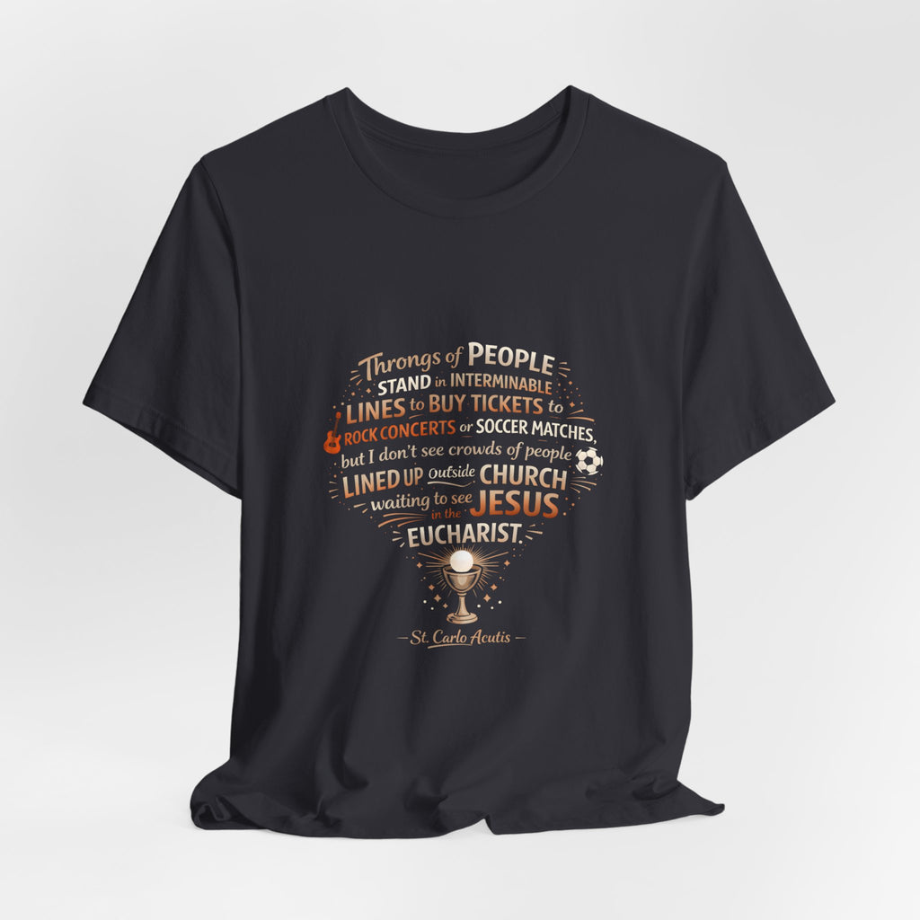 St. Carlo Acutis 'Lined Up for Jesus' Unisex T-Shirt
