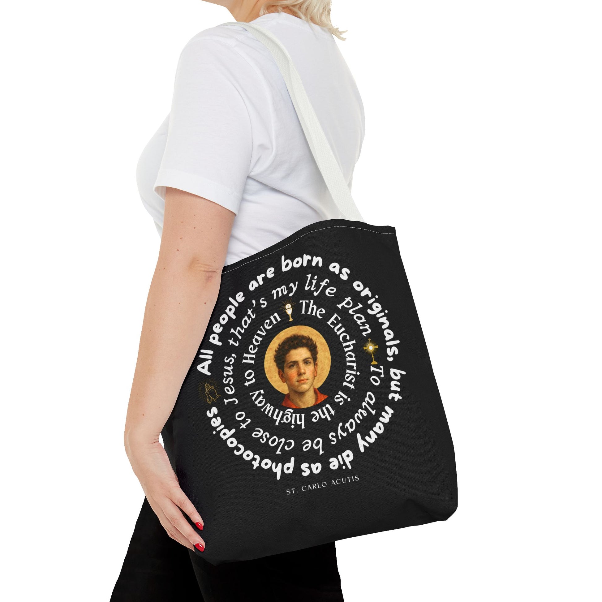 St. Carlo Acutis Tote Bag -Black