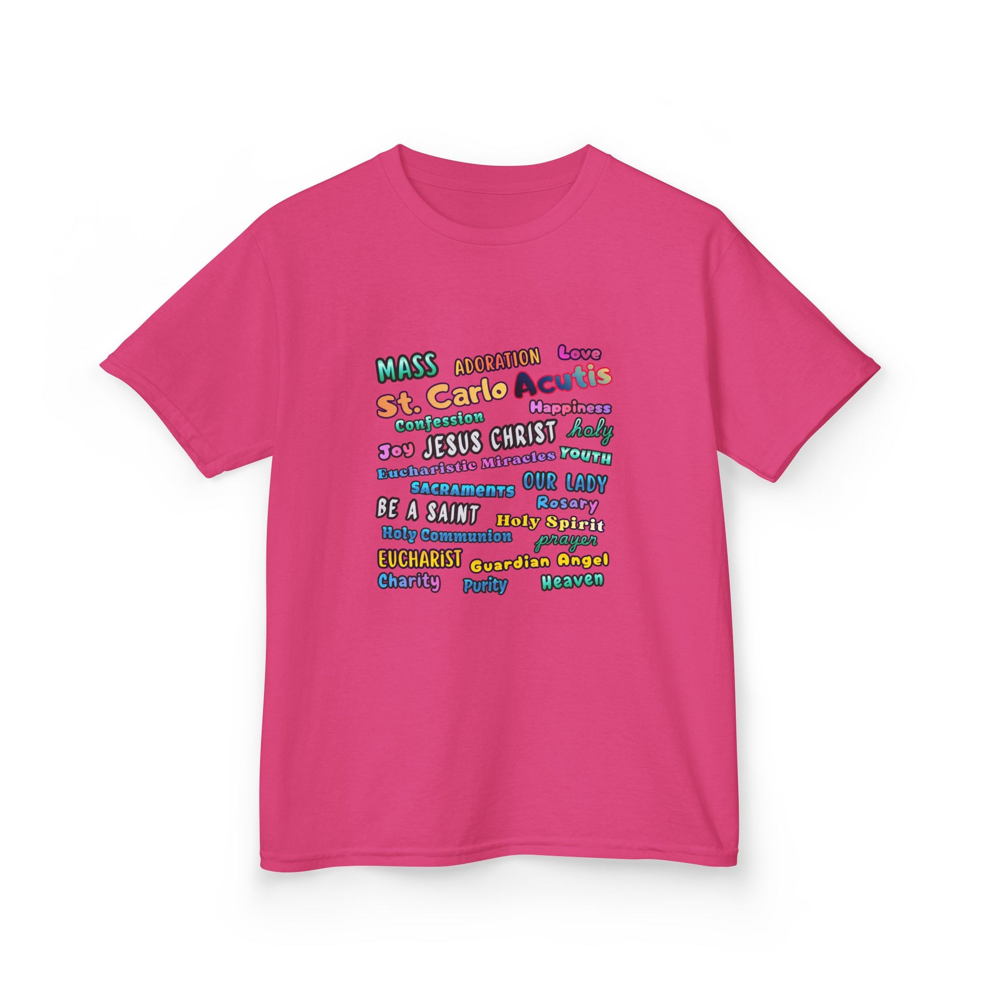 St. Carlo Acutis Inspirational Youth Word Cloud T-Shirt