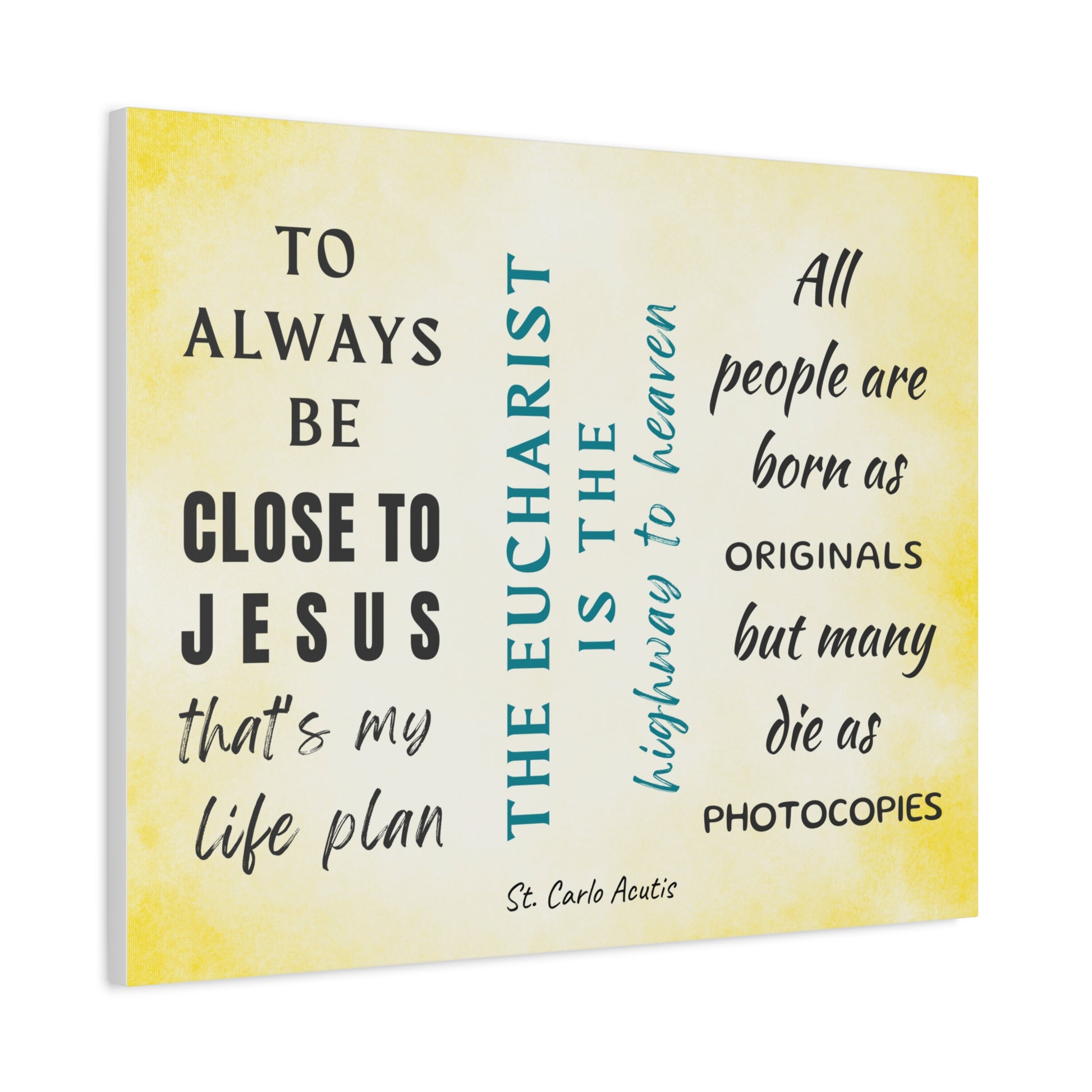 St. Carlo Acutis Quotes Wall Canvas