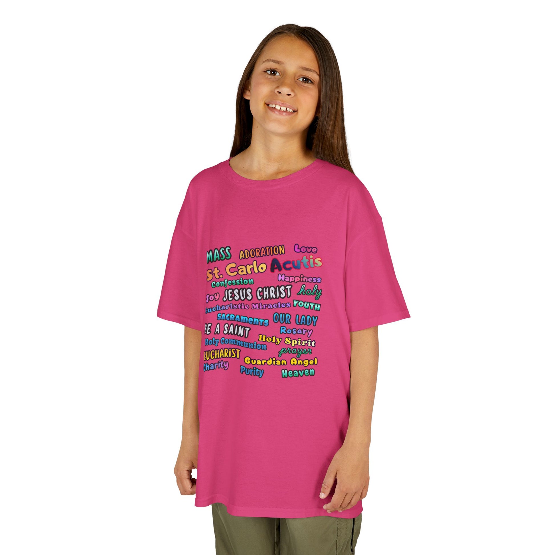 St. Carlo Acutis Inspirational Youth Word Cloud T-Shirt