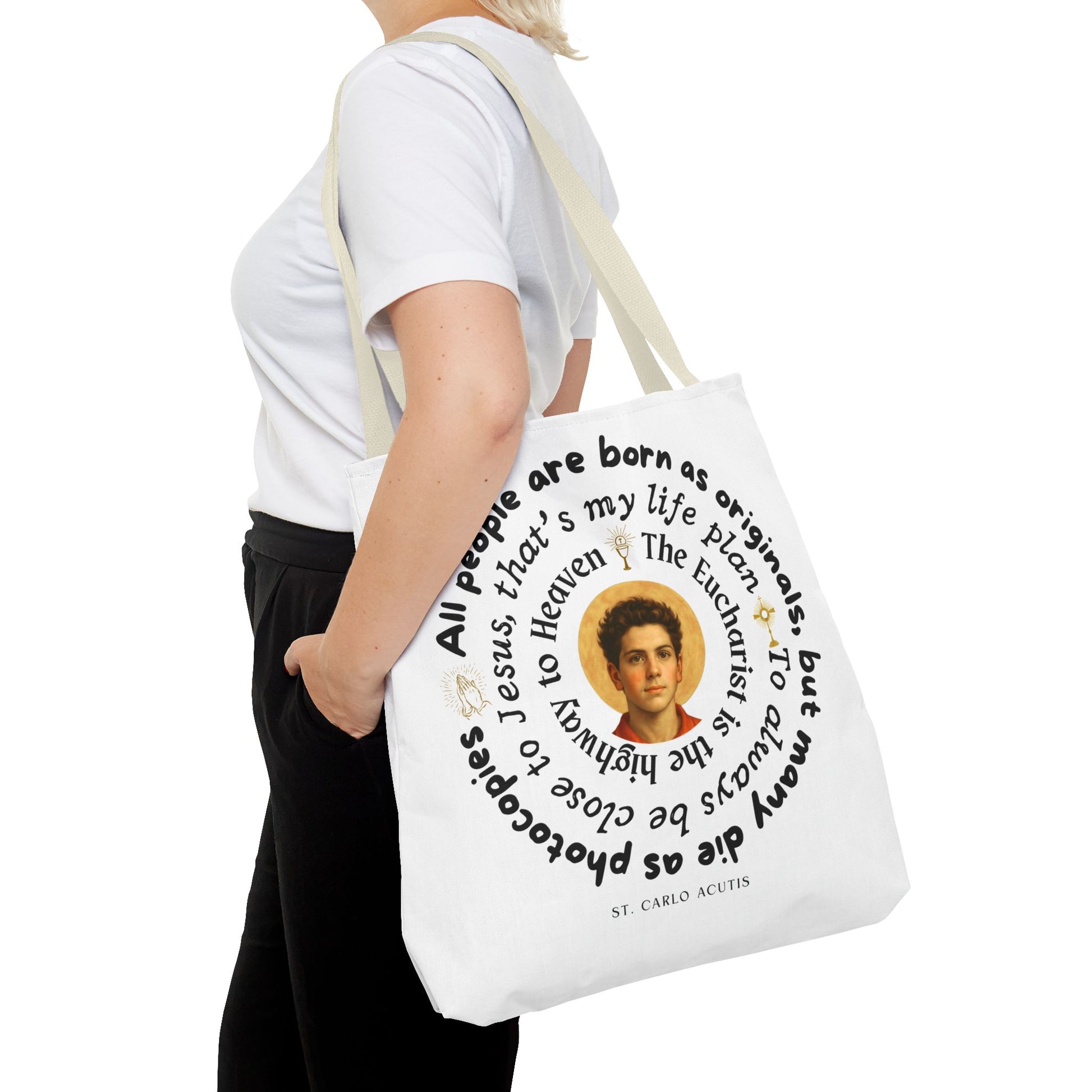 St. Carlo Acutis Tote Bag -White