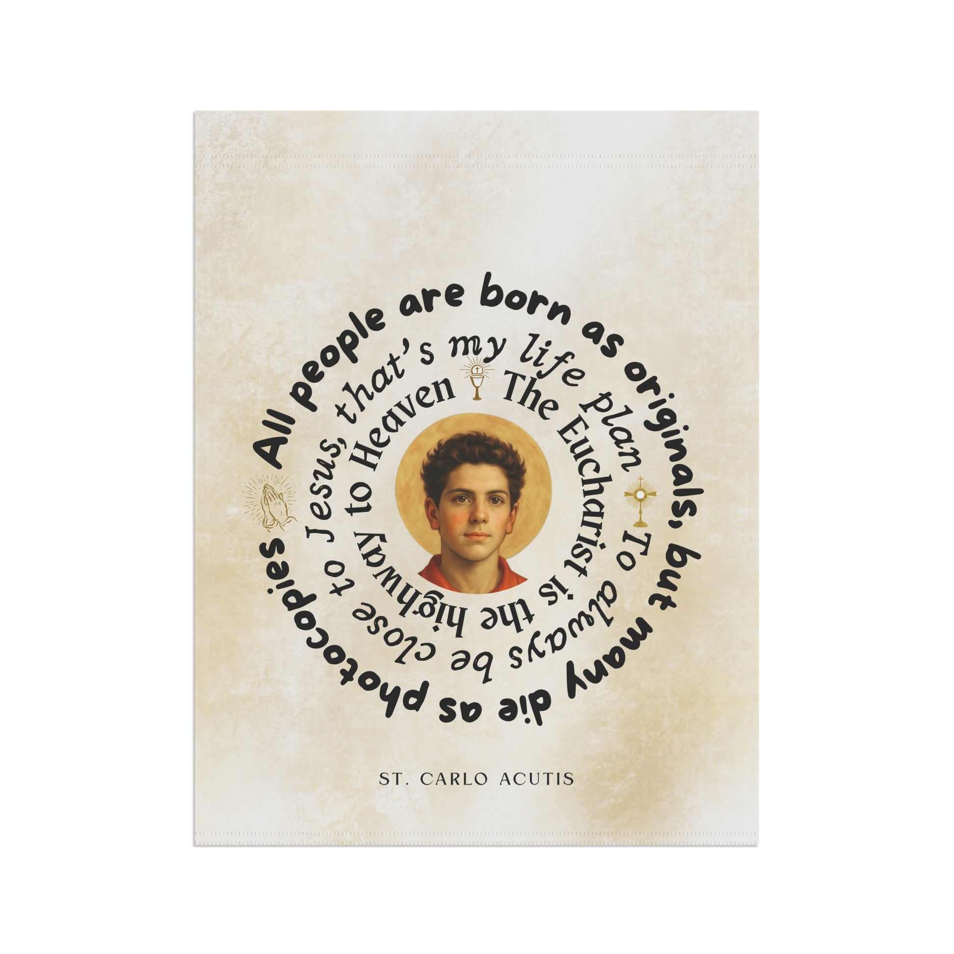 St. Carlo Acutis Inspirational Garden Flag/Outdoor Banner