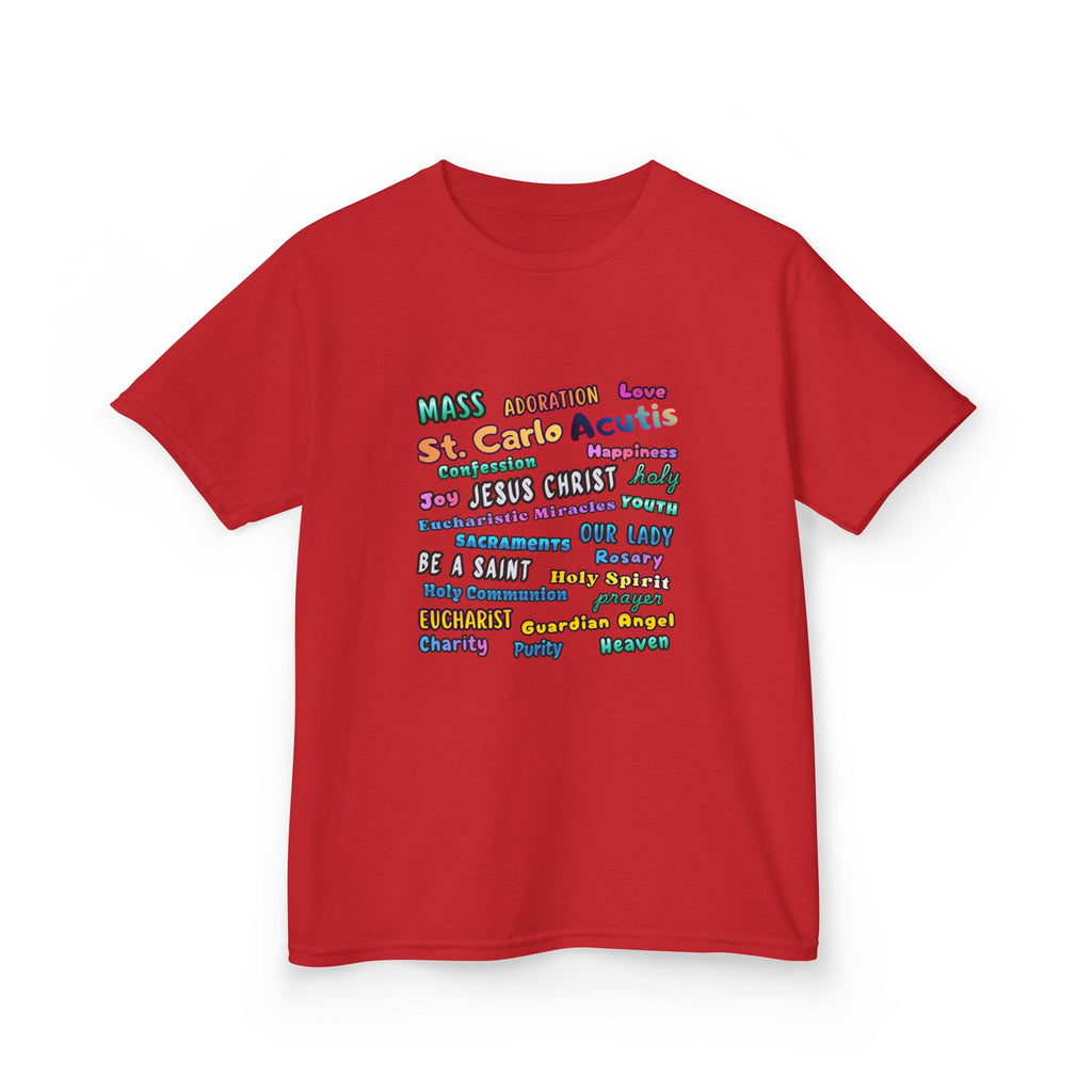 St. Carlo Acutis Inspirational Youth Word Cloud T-Shirt