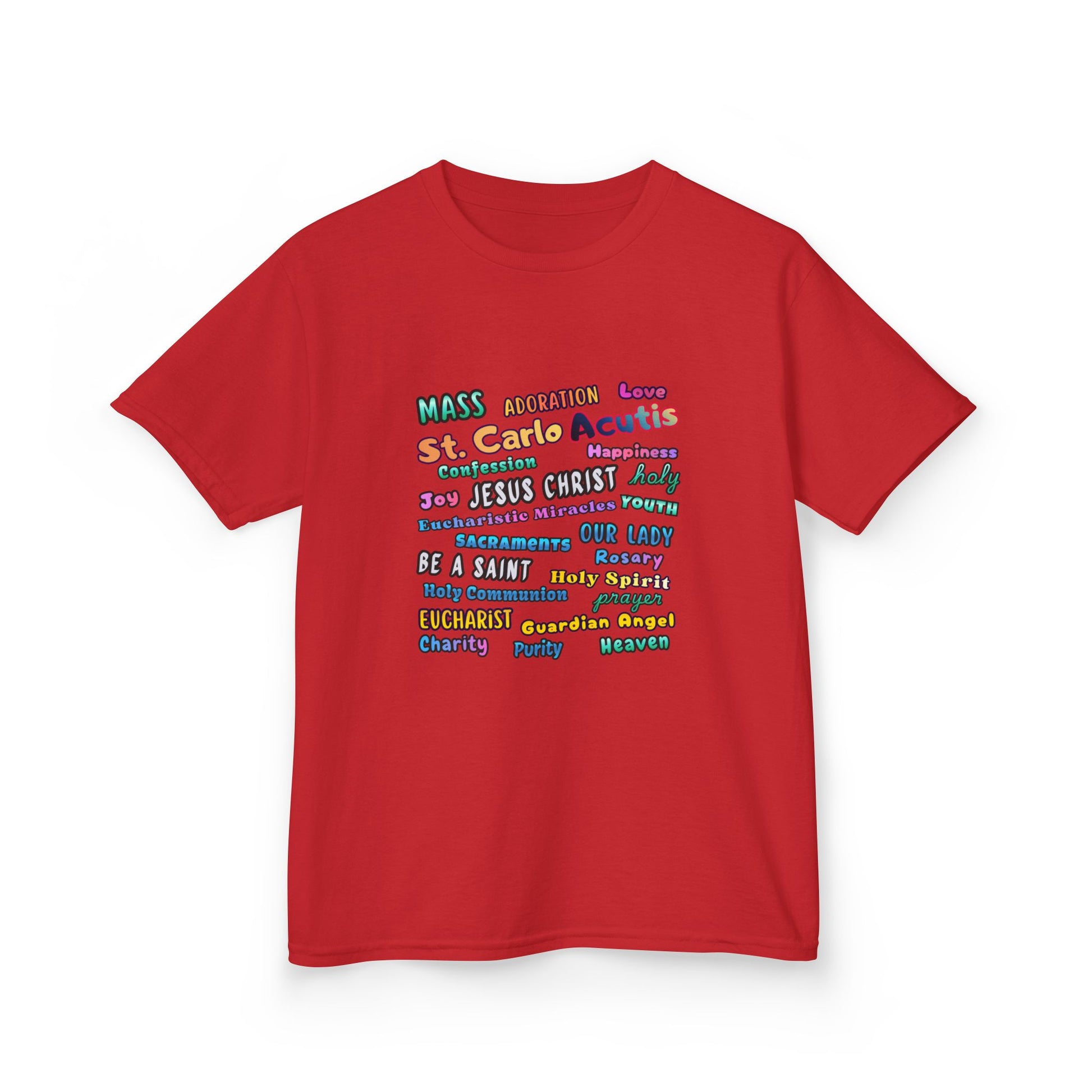 St. Carlo Acutis Inspirational Youth Word Cloud T-Shirt