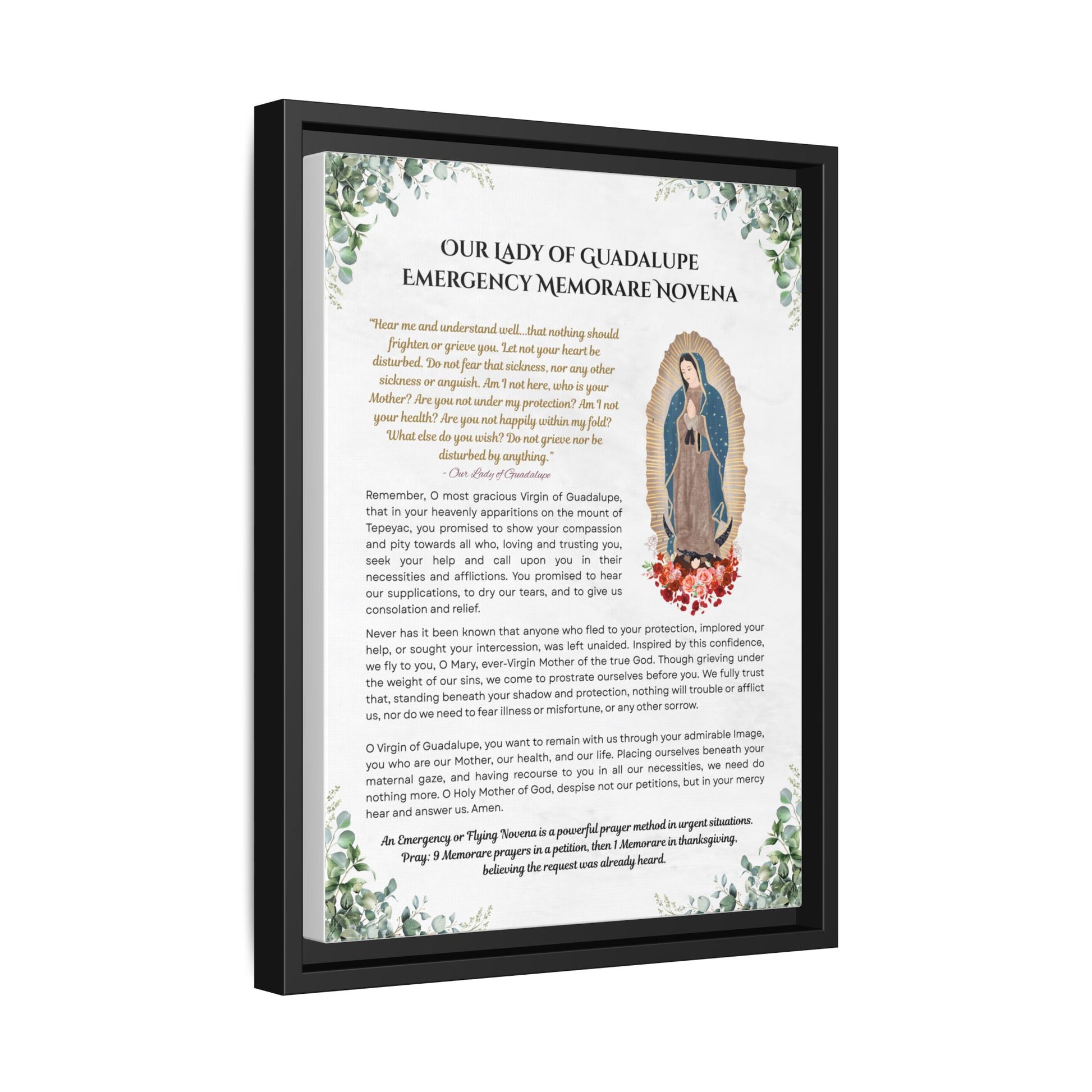 Our Lady of Guadalupe Emergency Memorare Novena, Framed (Multi-color)