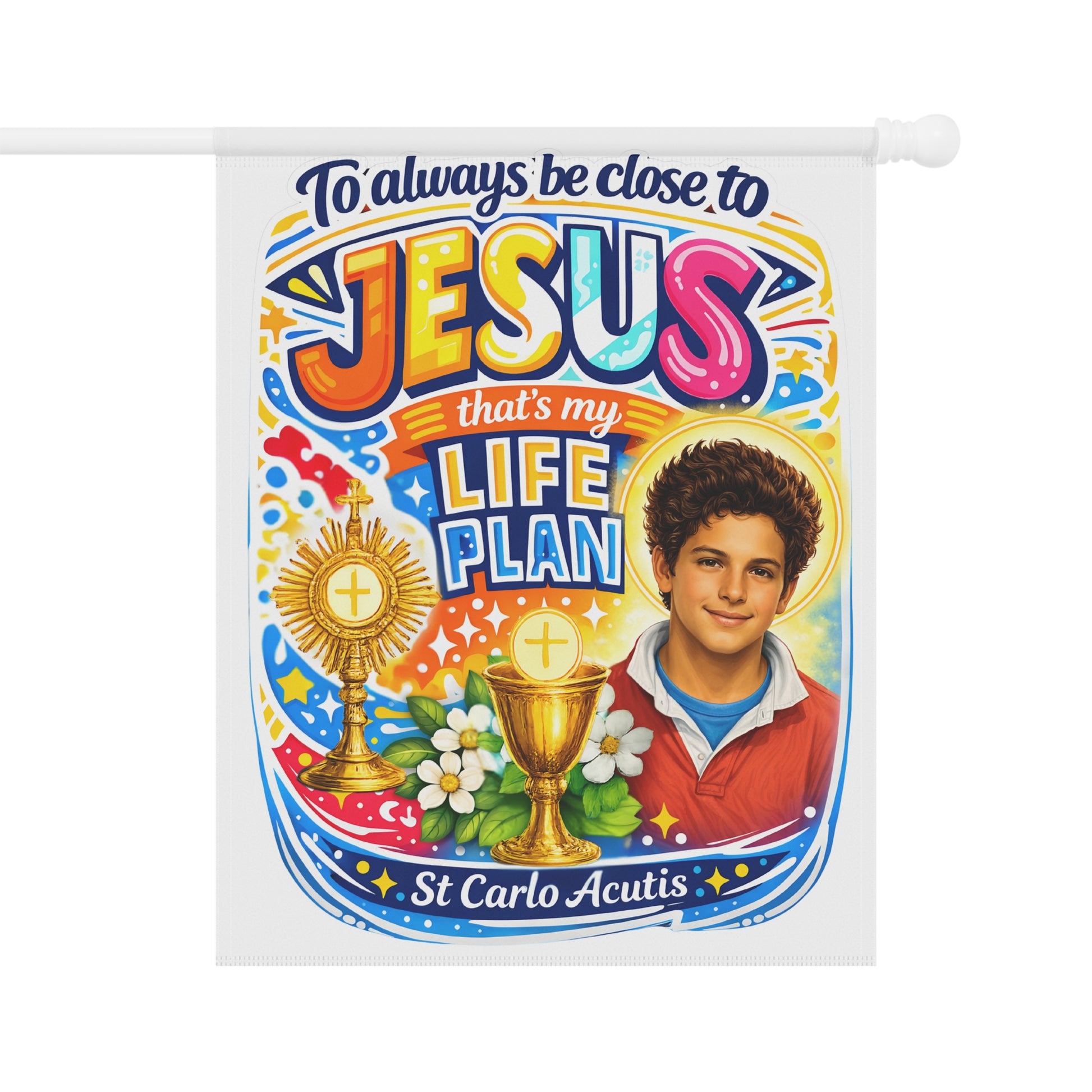 St. Carlo Acutis Vibrant Garden Flag & Banner