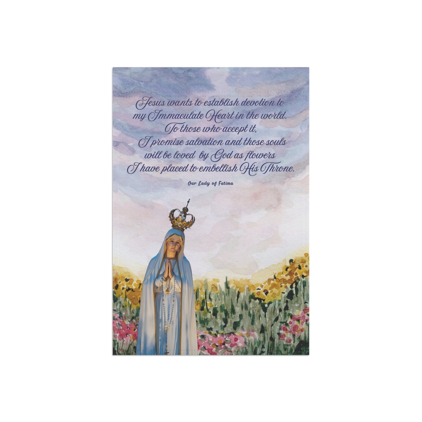 Our Lady of Fatima Immaculate Heart Garden Flag