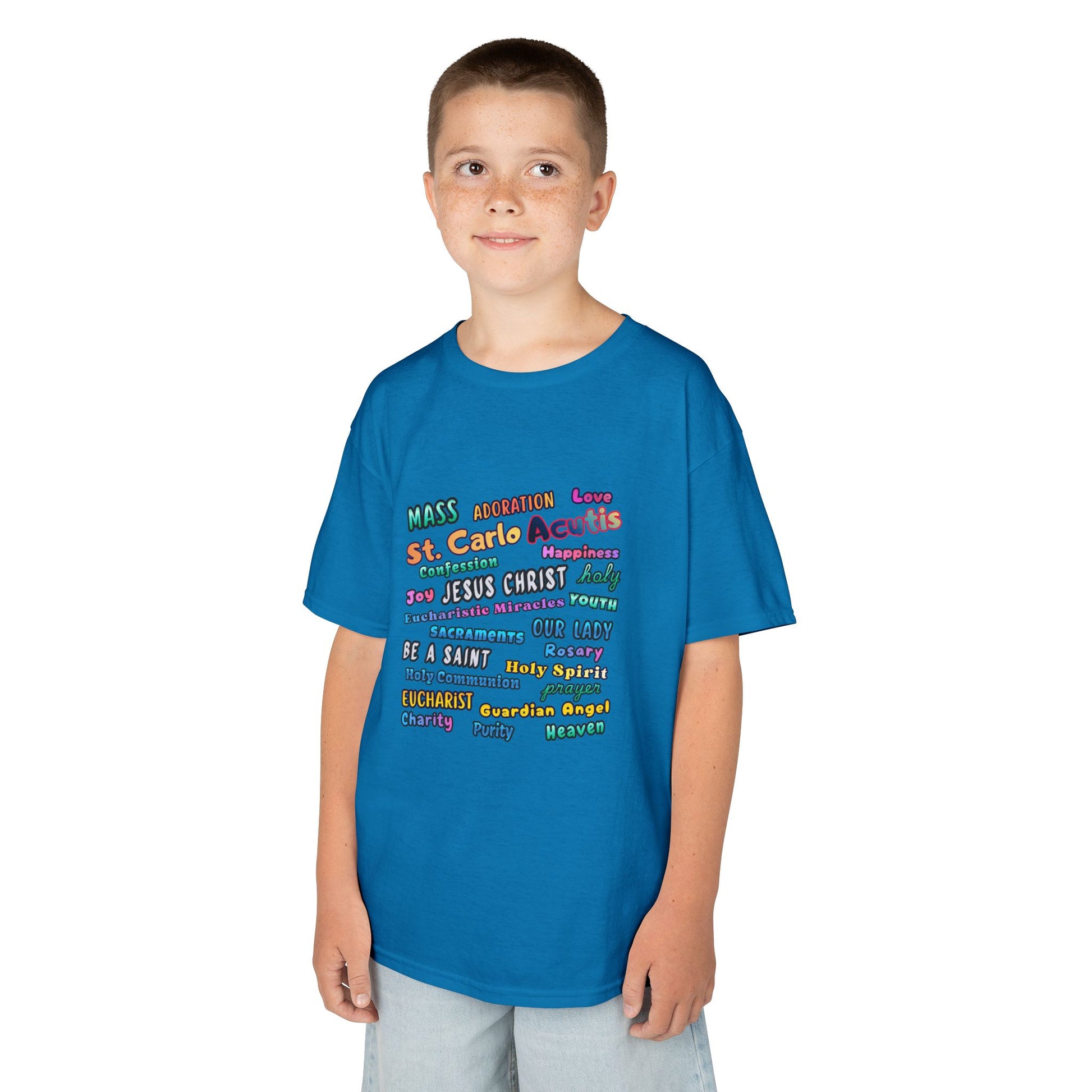 St. Carlo Acutis Inspirational Youth Word Cloud T-Shirt