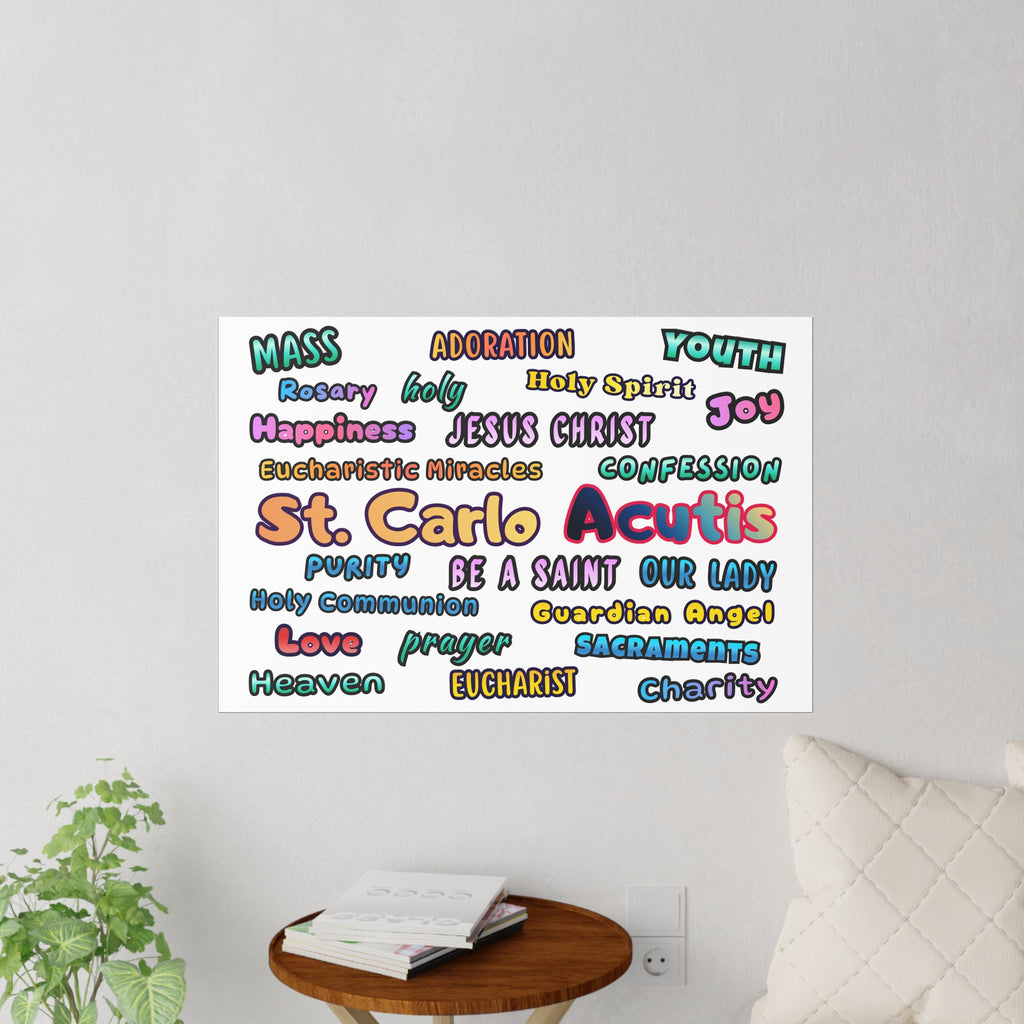 St. Carlo Acutis Inspirational Word Wall Decal — for Kids & Teens
