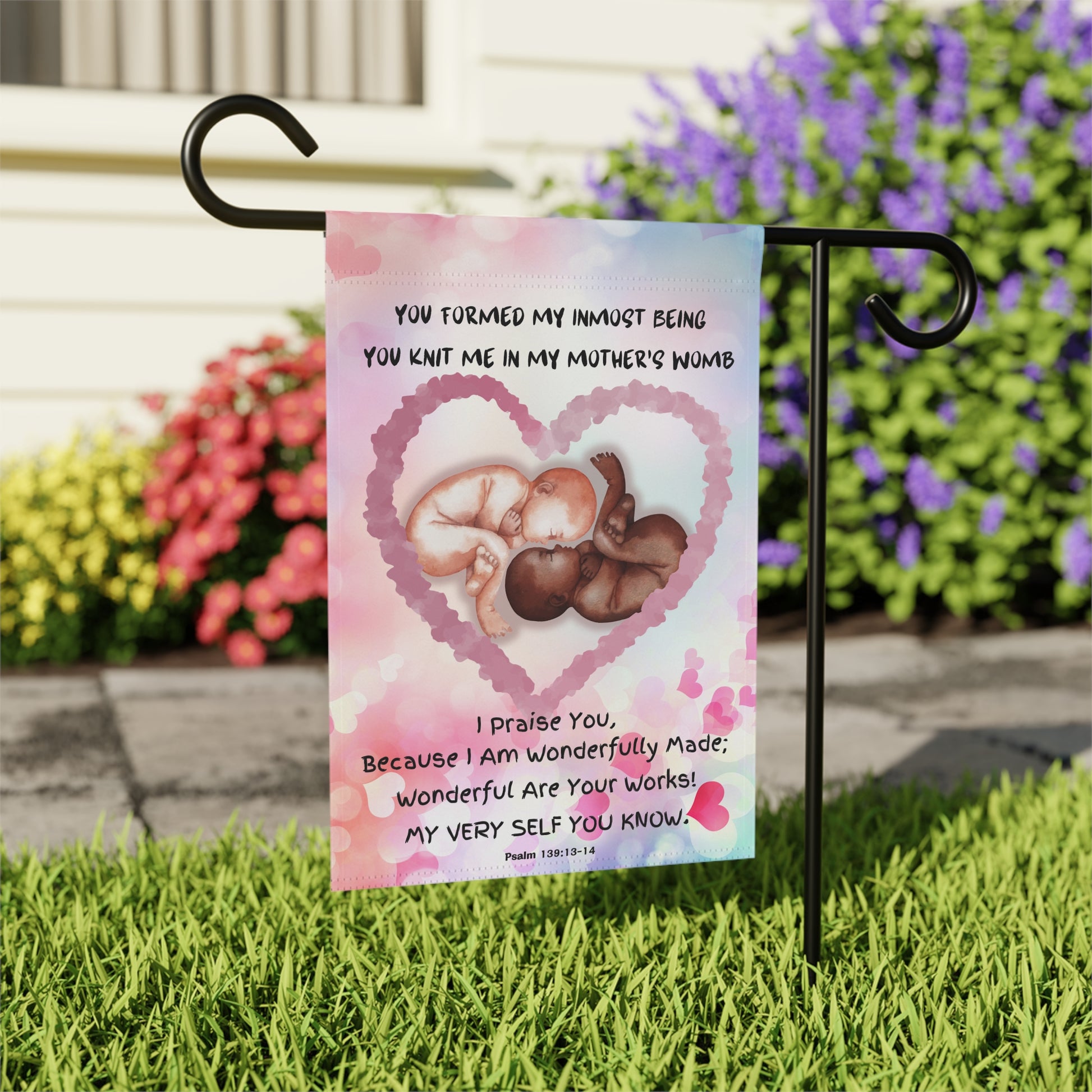 You Knit Me In My Mother’s Womb Pro-Life Garden Flag