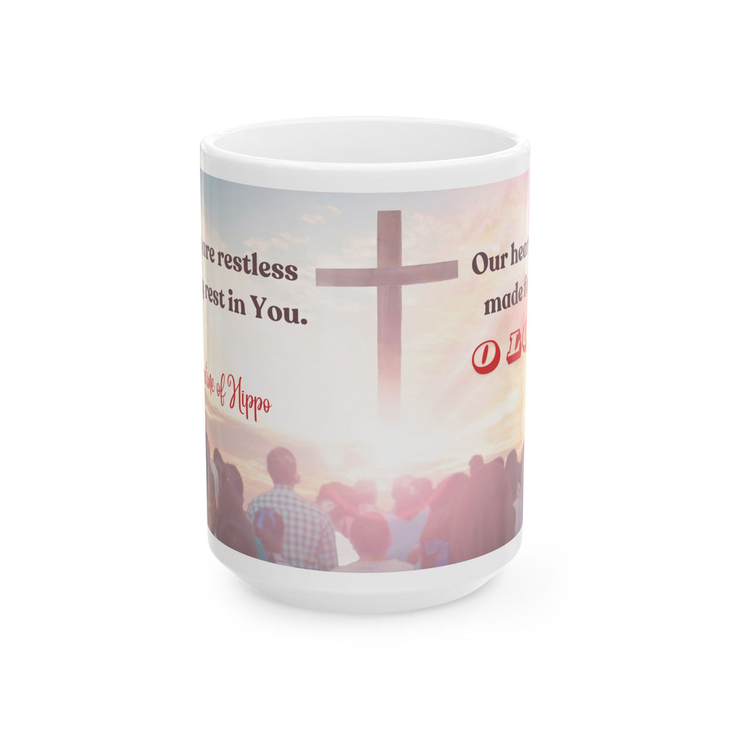 St. Augustine Our Hearts Are Restless Catholic Mug (11oz, 15oz)