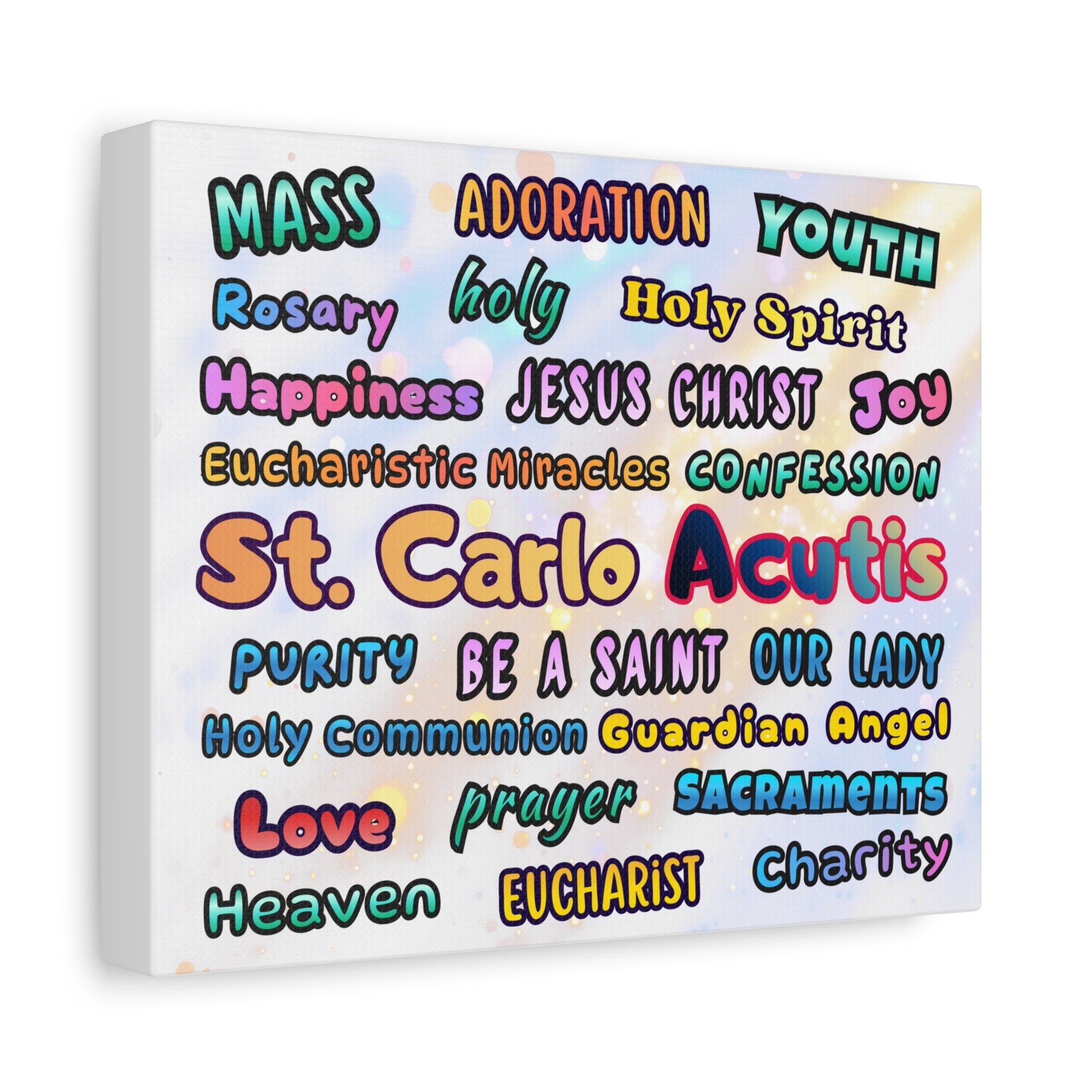 St. Carlo Acutis Inspirational Word Canvas