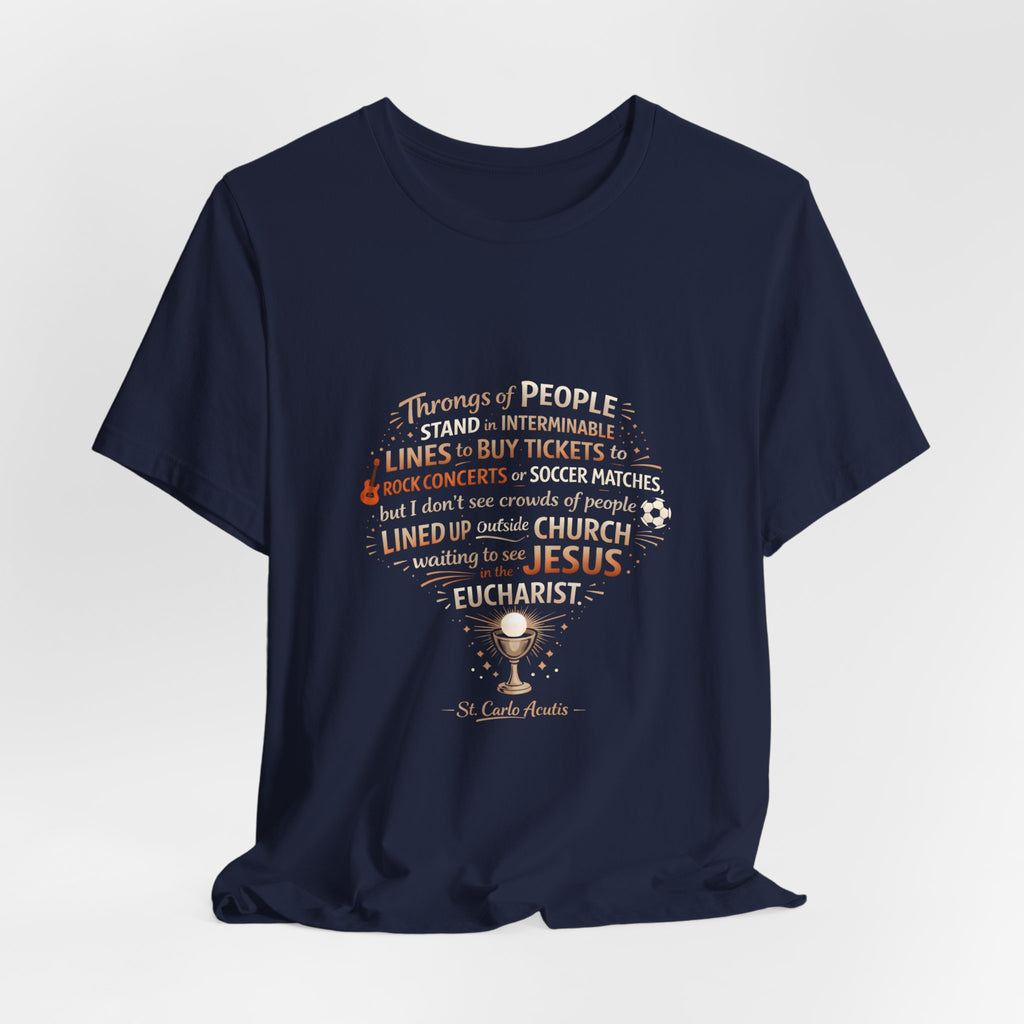 St. Carlo Acutis 'Lined Up for Jesus' Unisex T-Shirt