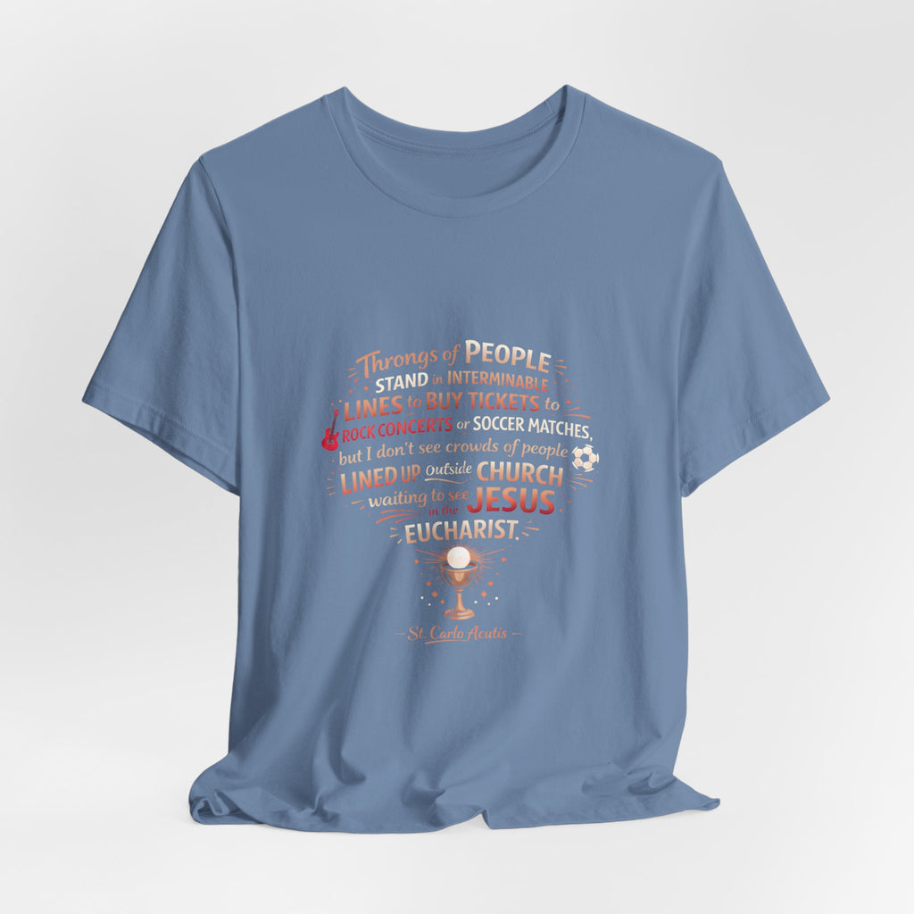 St. Carlo Acutis 'Lined Up for Jesus' Unisex T-Shirt