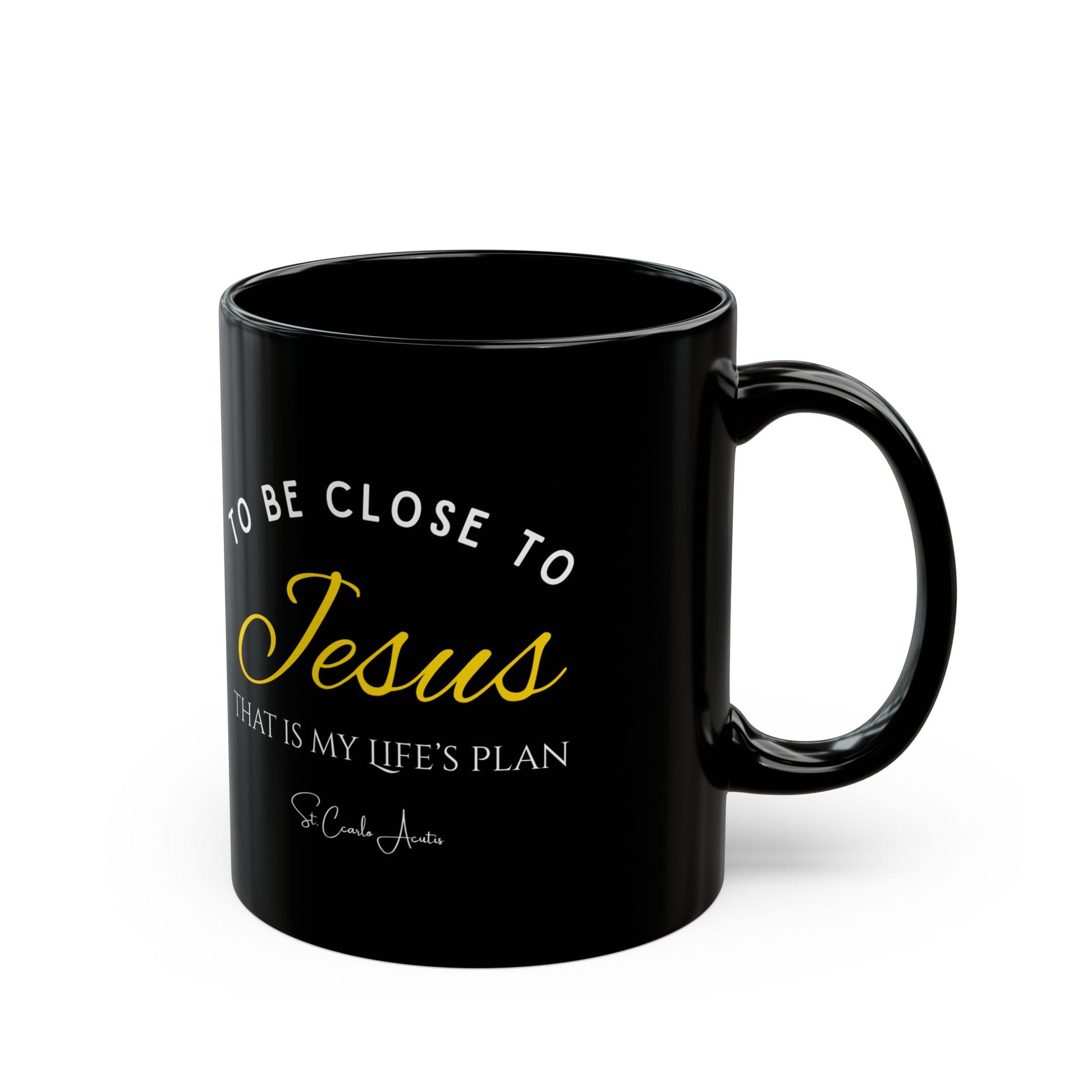 St. Carlo Acutis 'Close To Jesus' Black Mug