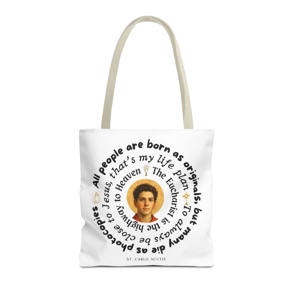 St. Carlo Acutis Tote Bag -White