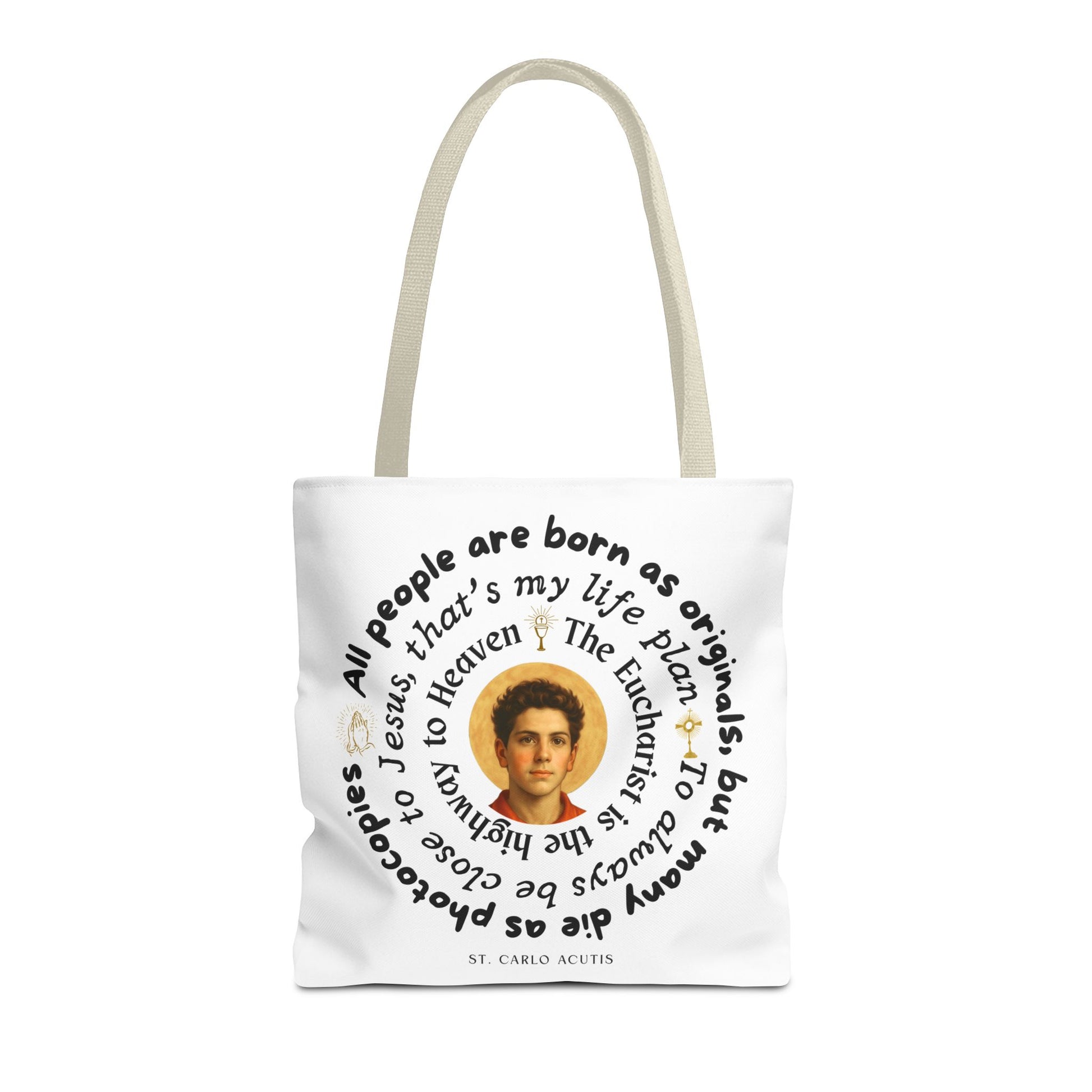 St. Carlo Acutis Tote Bag -White