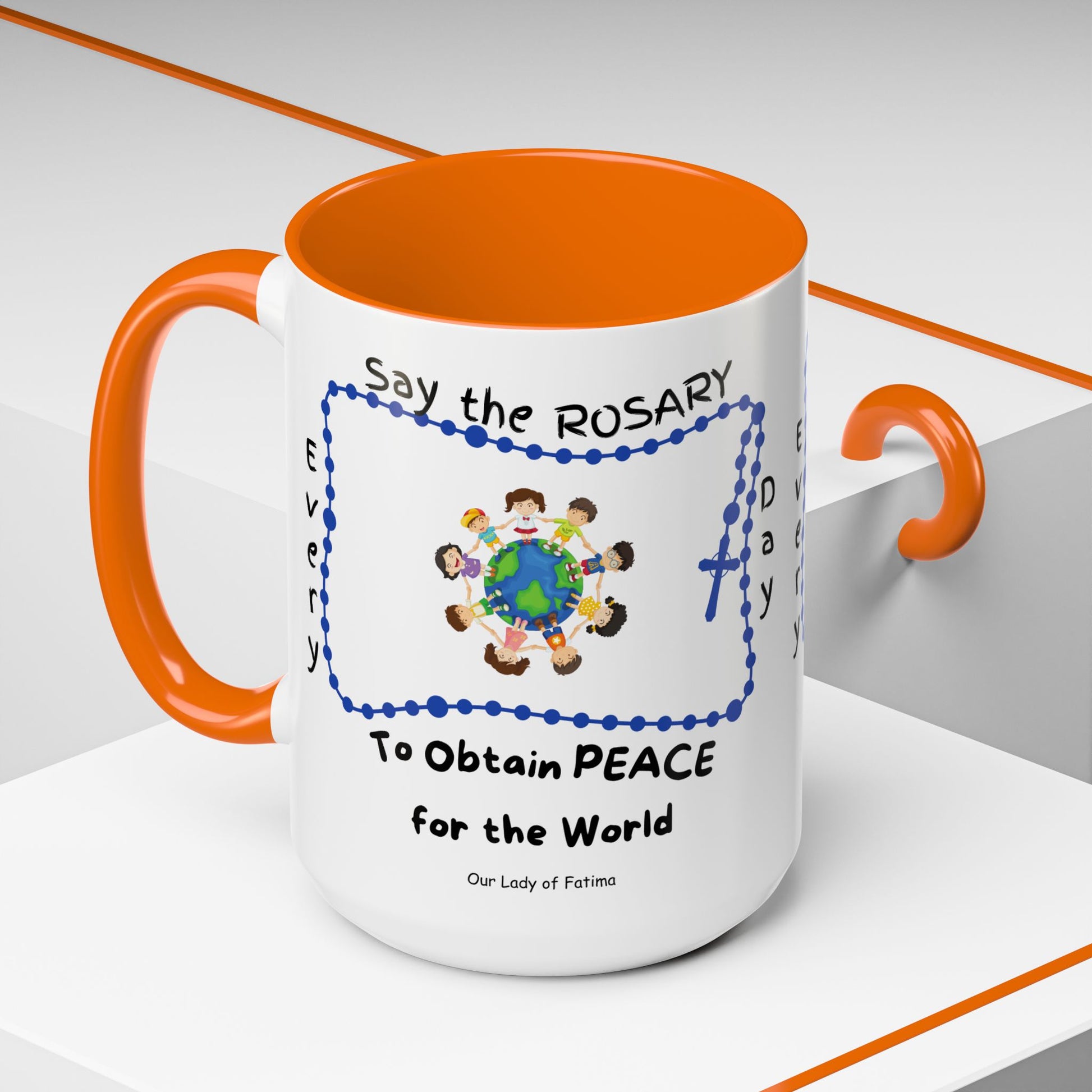 Our Lady of Fatima Rosary Kids Mug