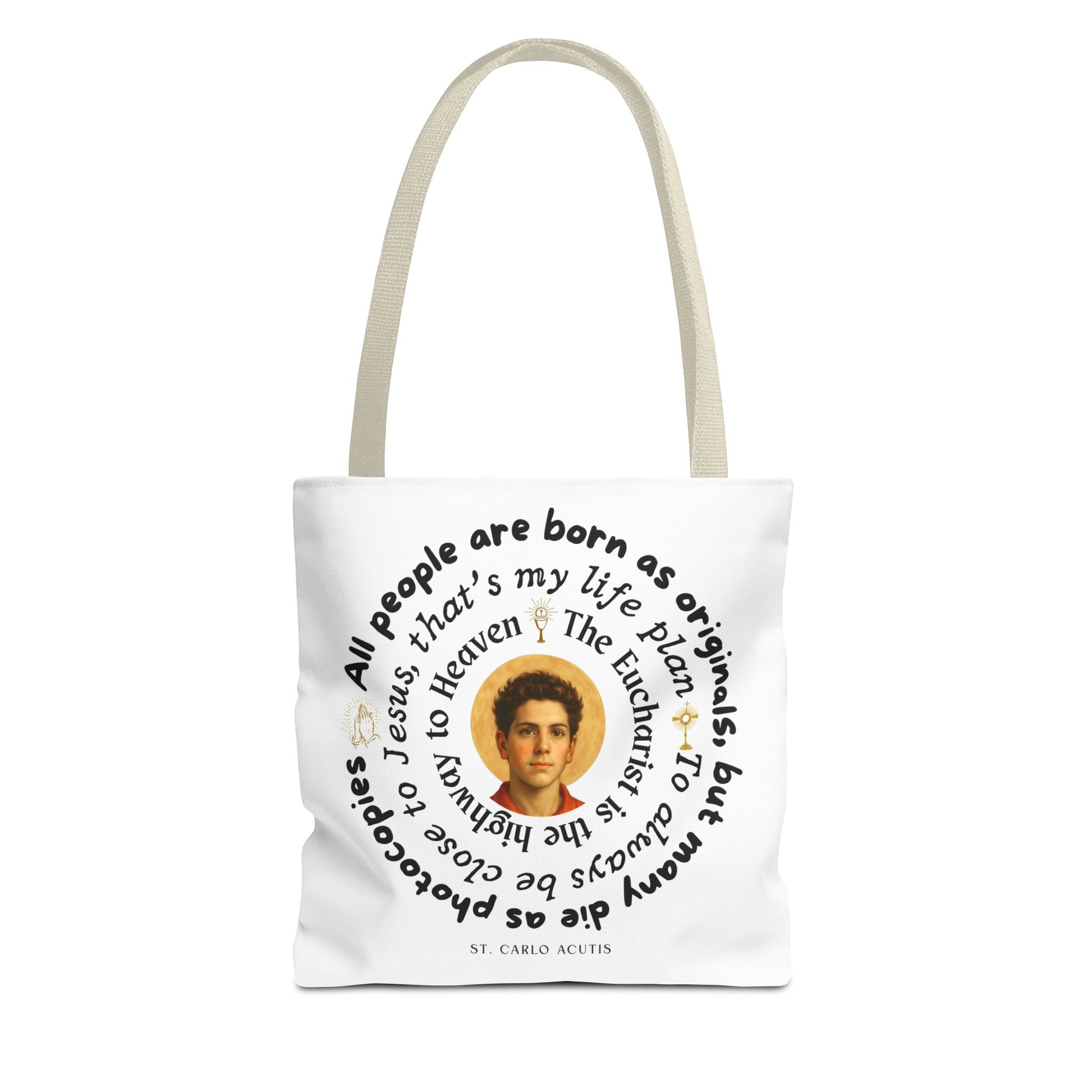 St. Carlo Acutis Tote Bag -White