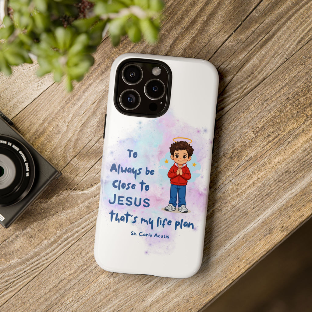 St. Carlo Acutis Kids/Teens 'Close to Jesus' Tough Phone Case