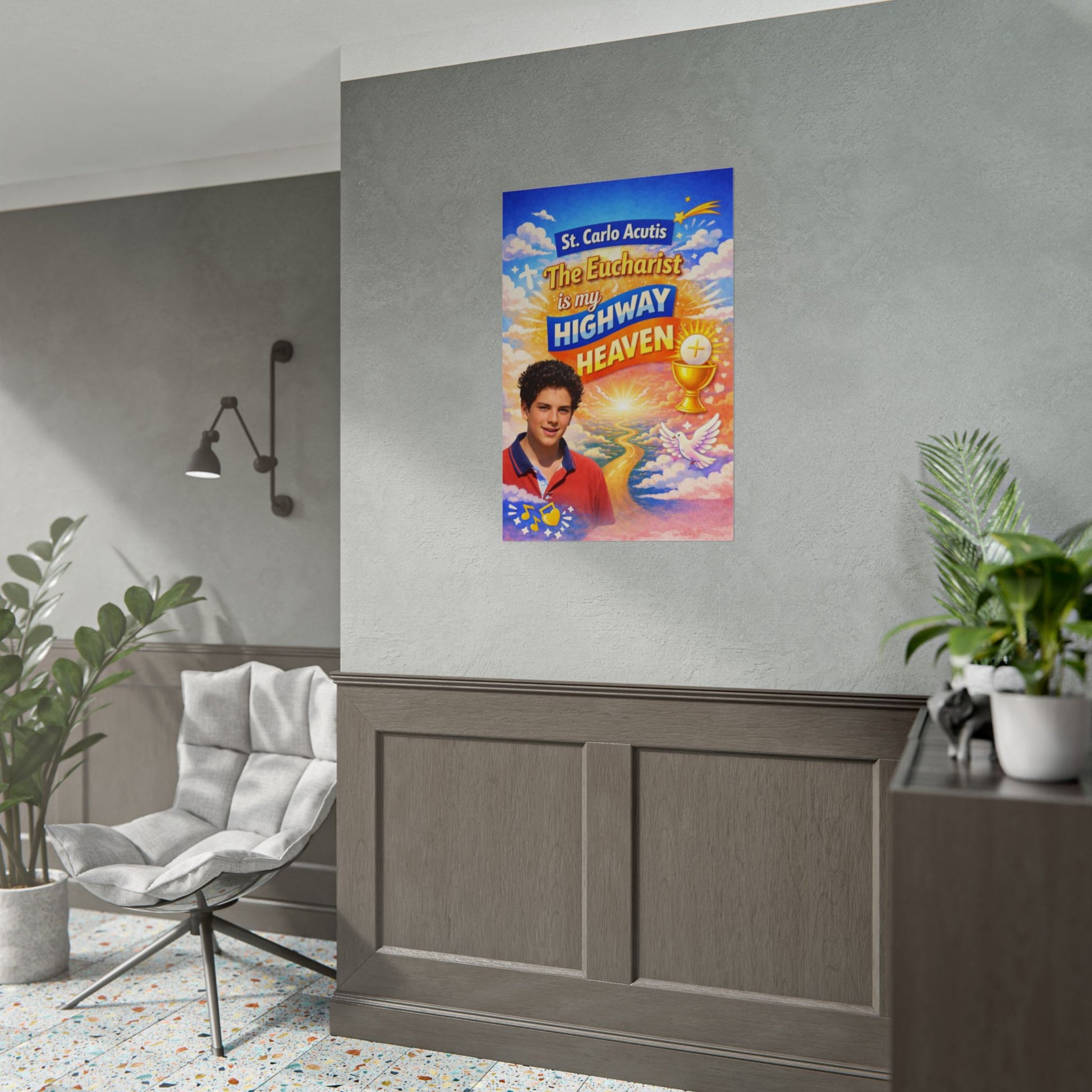 St. Carlo Acutis Poster — “The Eucharist is my Highway to Heaven”