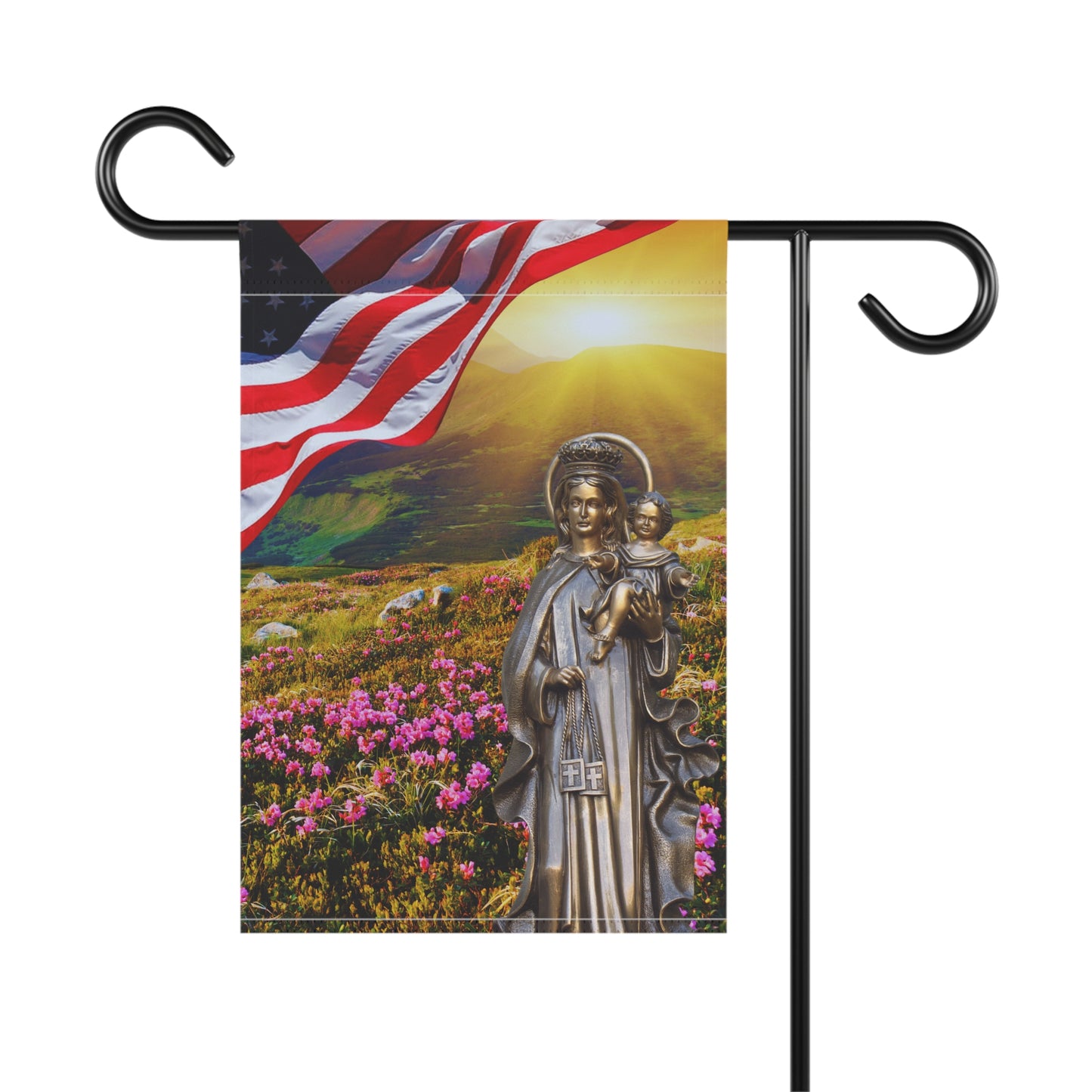 Blessed Virgin Mary Design 1 Patriotic Garden Flag