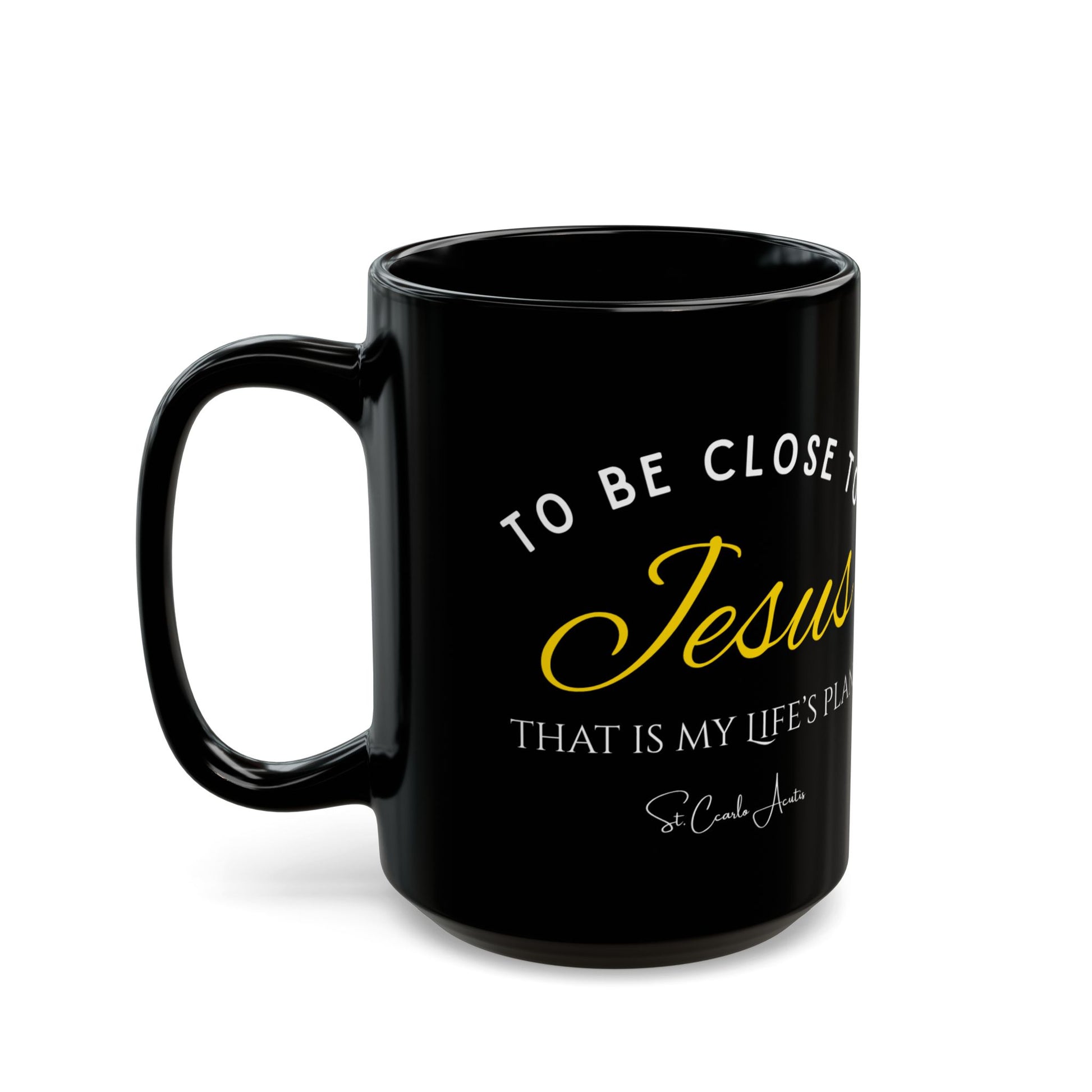 St. Carlo Acutis 'Close To Jesus' Black Mug