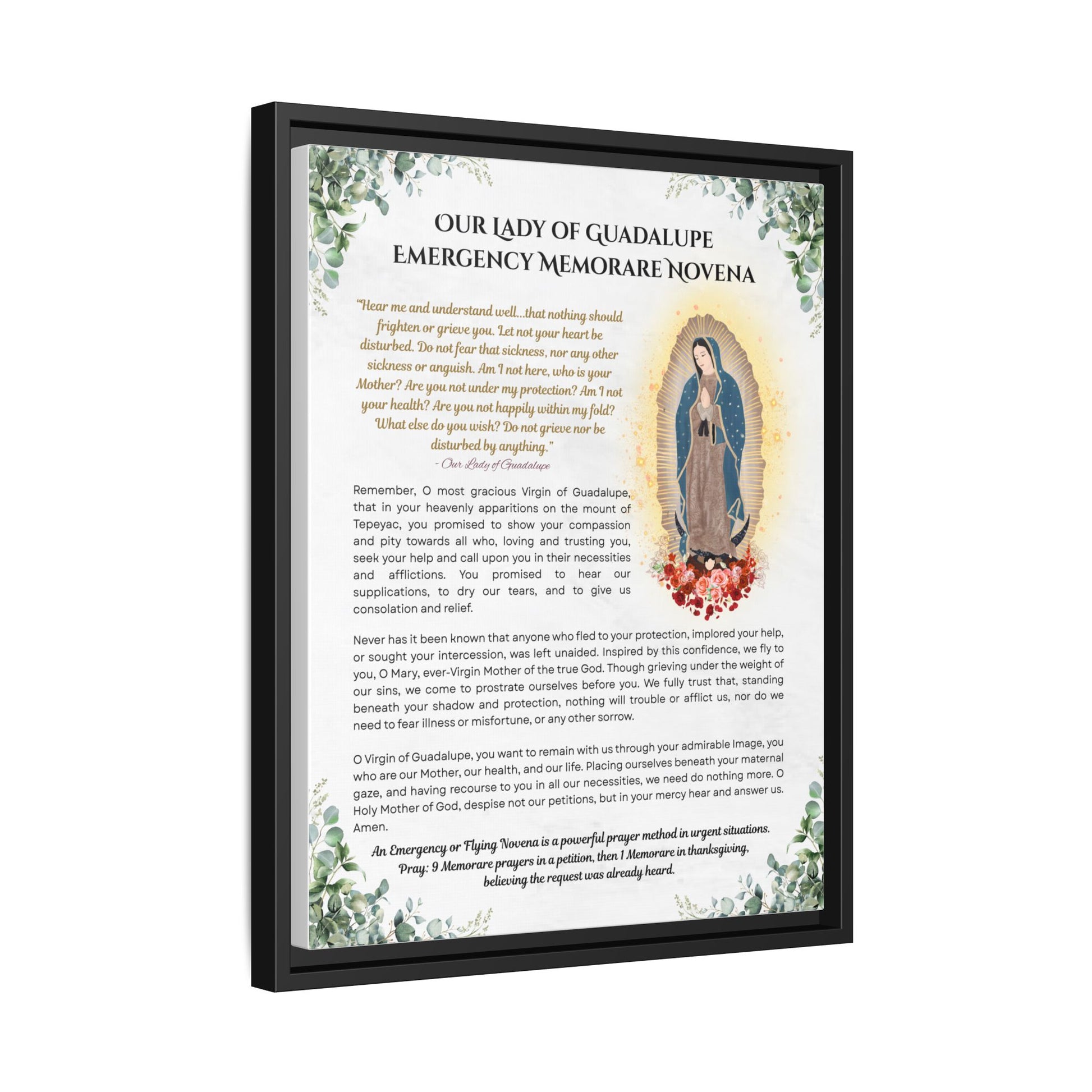 Our Lady of Guadalupe Emergency Memorare Novena, Framed (Multi-color)