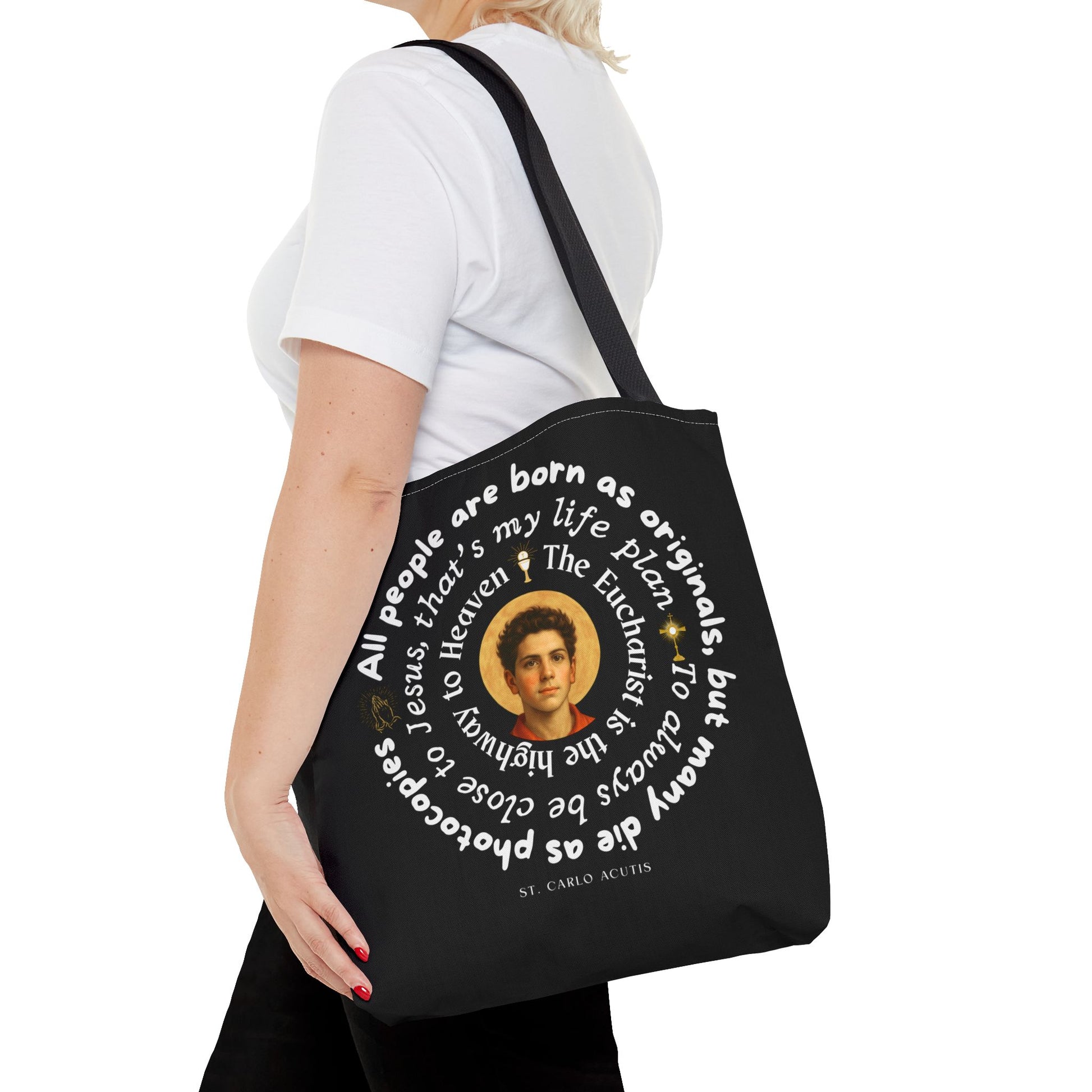 St. Carlo Acutis Tote Bag -Black