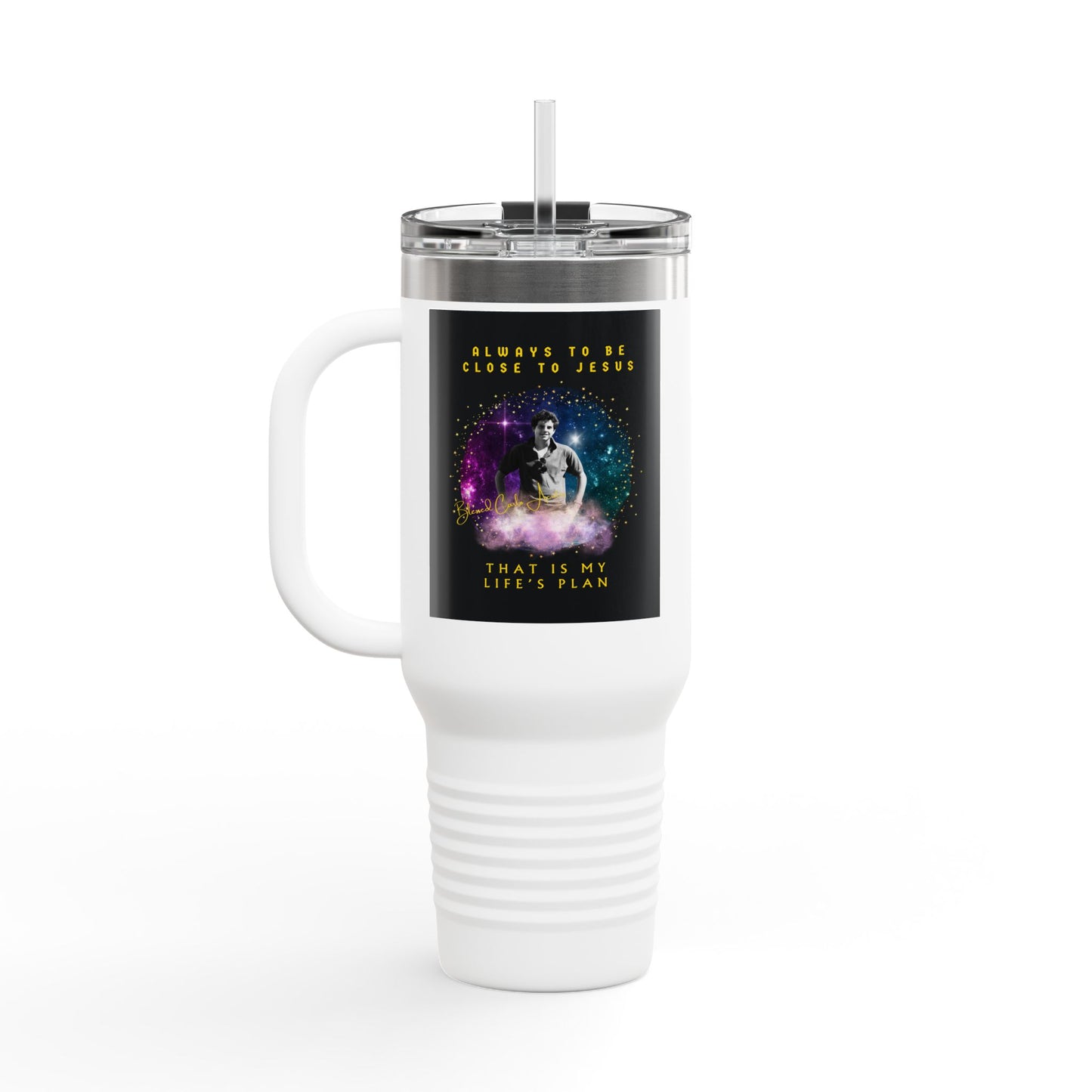 Blessed Carlo Acutis Insulated Travel Mug, 40oz