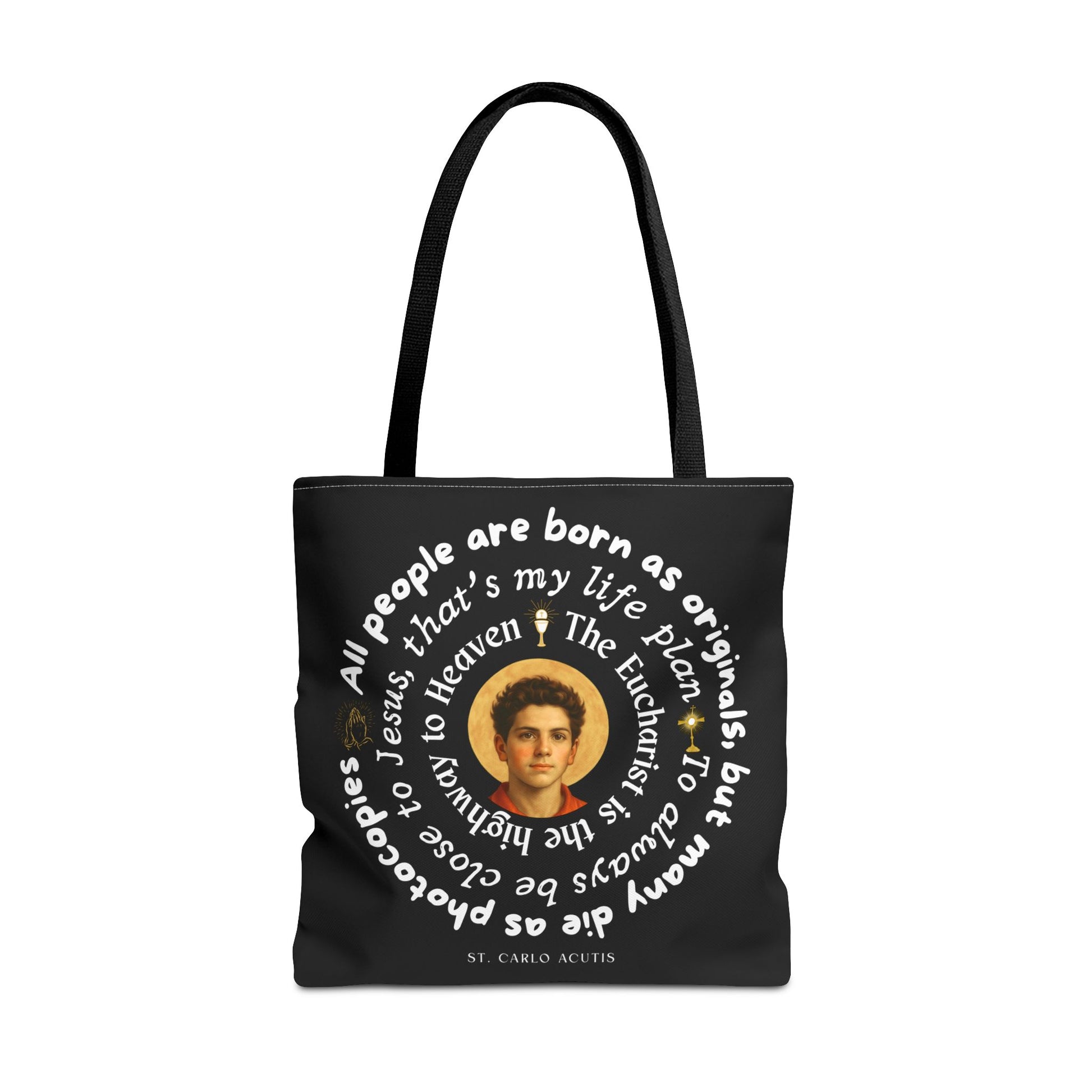 St. Carlo Acutis Tote Bag -Black