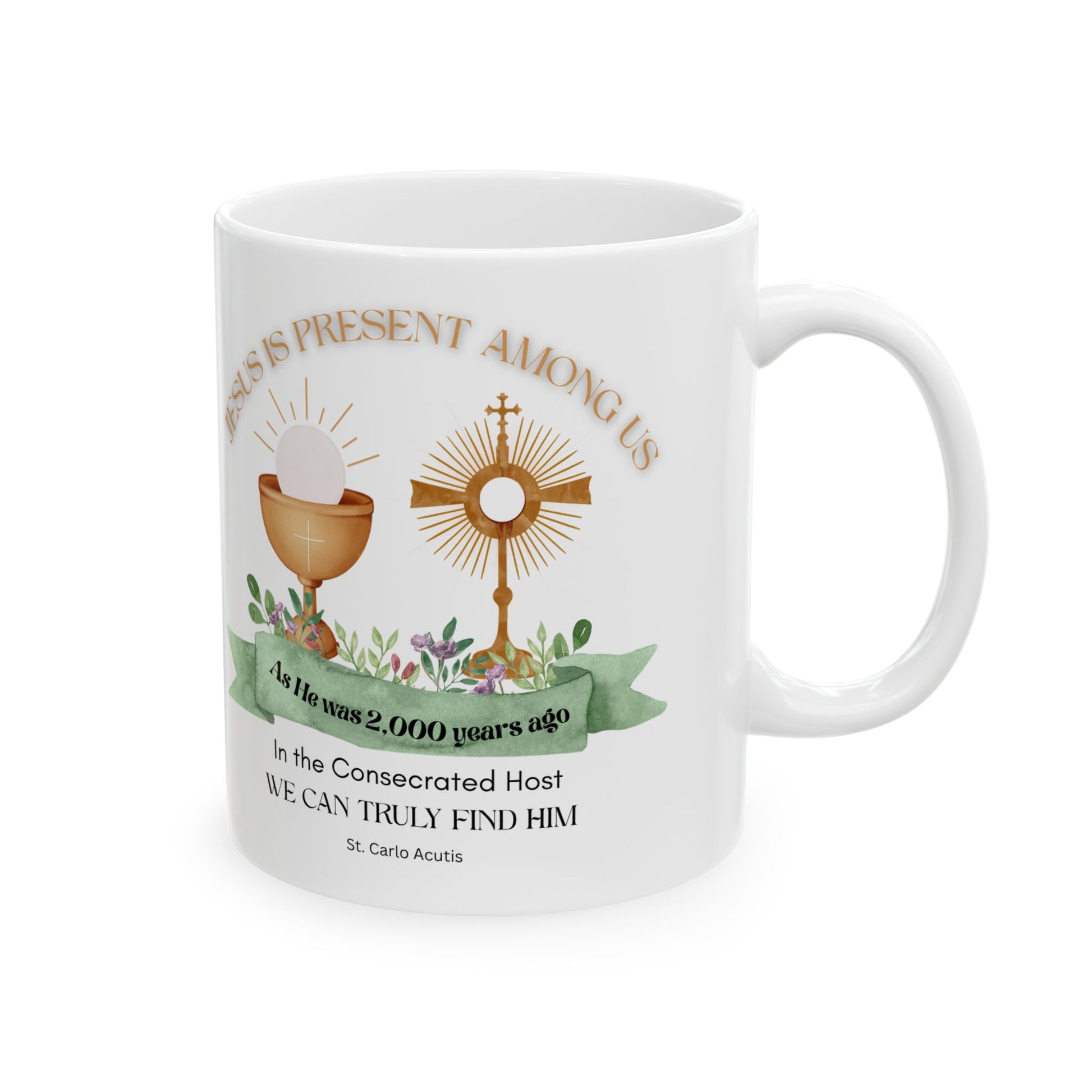 St. Carlo Acutis 'Jesus is Present' Mug