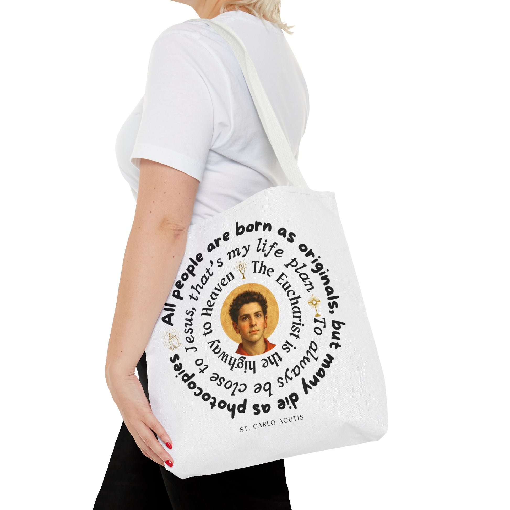 St. Carlo Acutis Tote Bag -White
