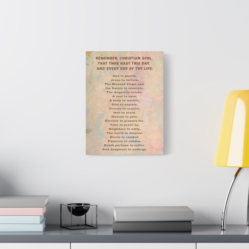 Remember Christian Soul Daily Inspirational Wall Canvas