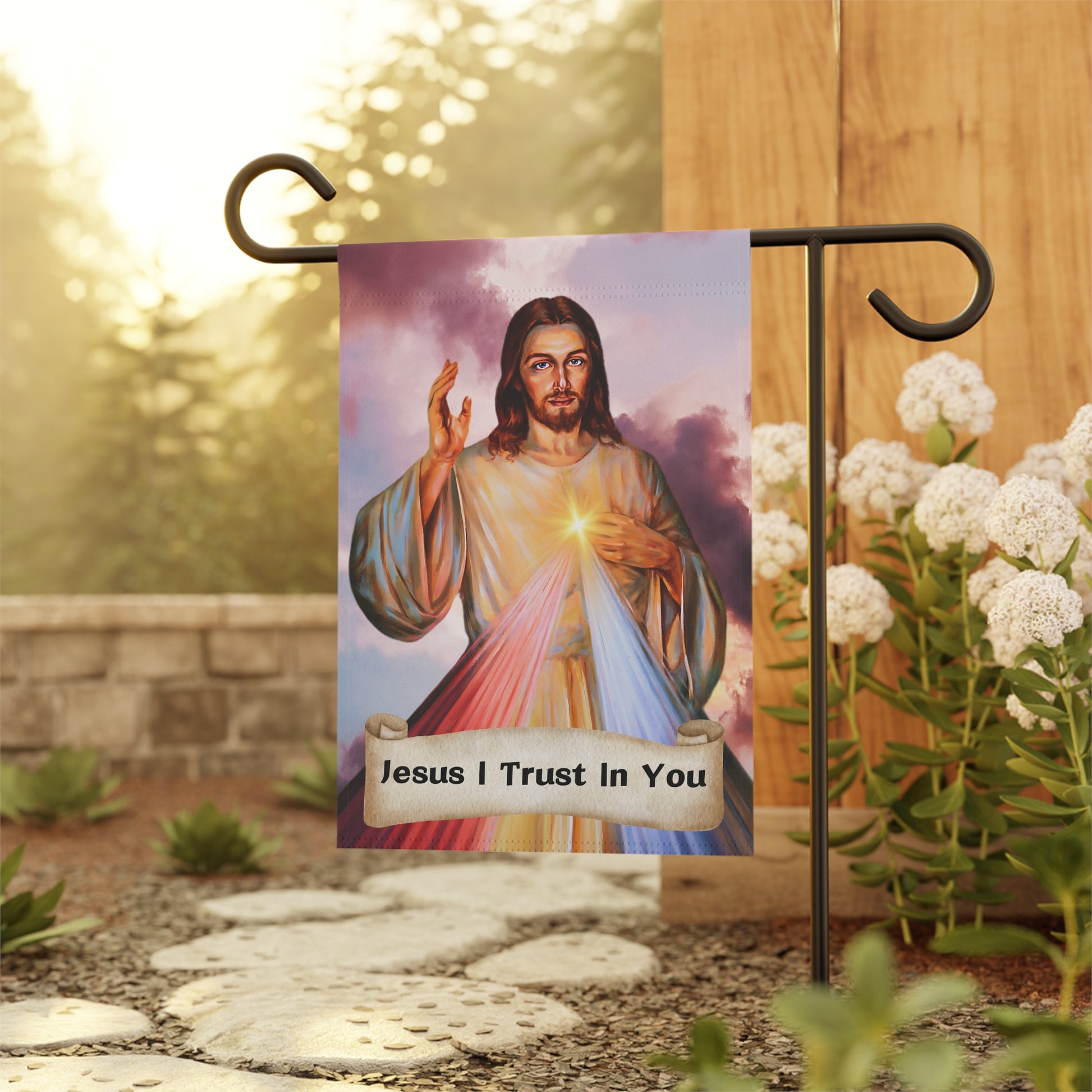 Jesus I Trust In You Garden Flag