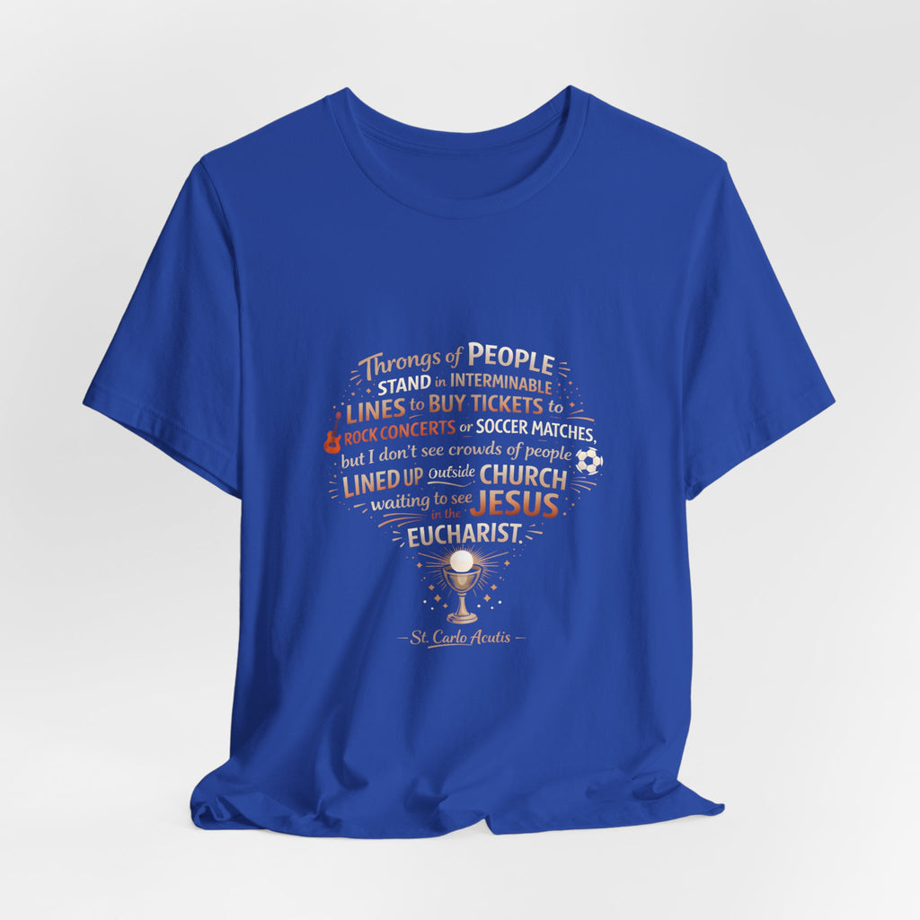 St. Carlo Acutis 'Lined Up for Jesus' Unisex T-Shirt