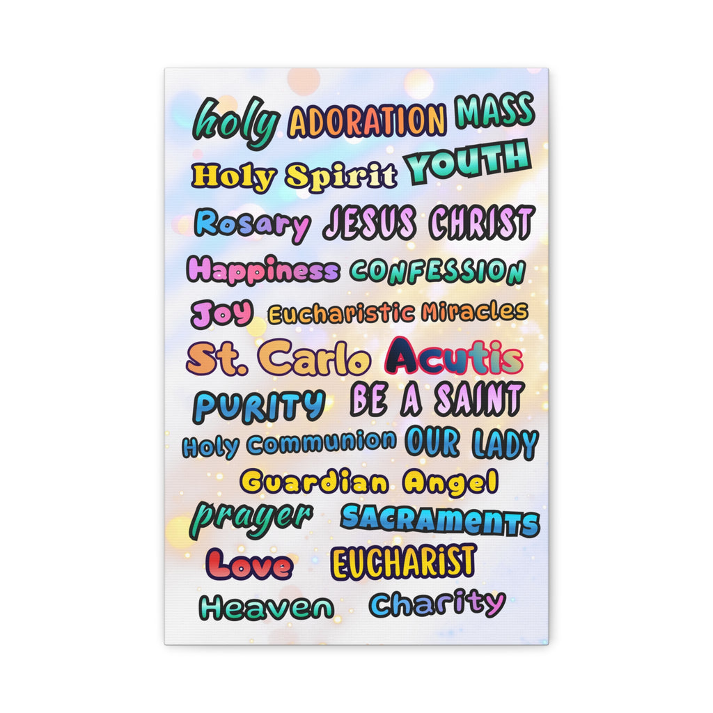 St. Carlo Acutis Inspirational Word Canvas
