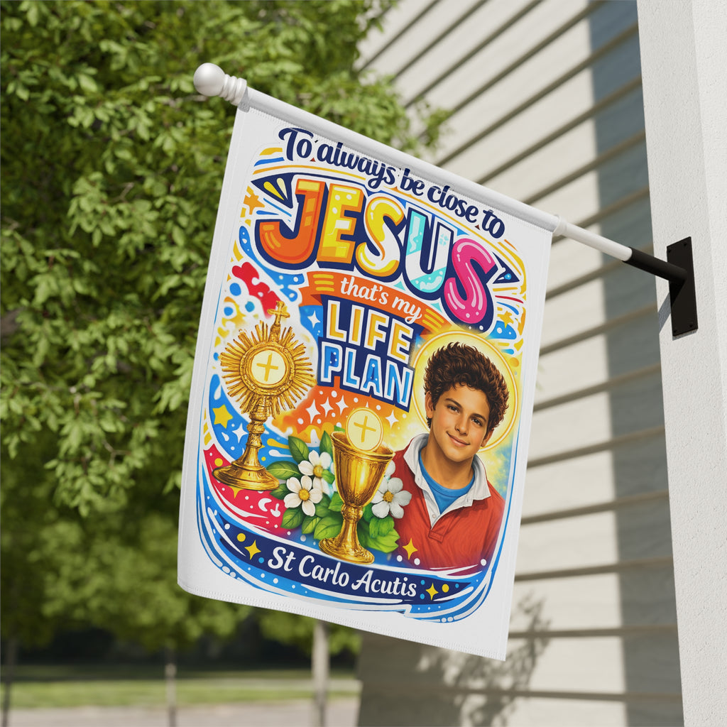 St. Carlo Acutis Vibrant Garden Flag & Banner