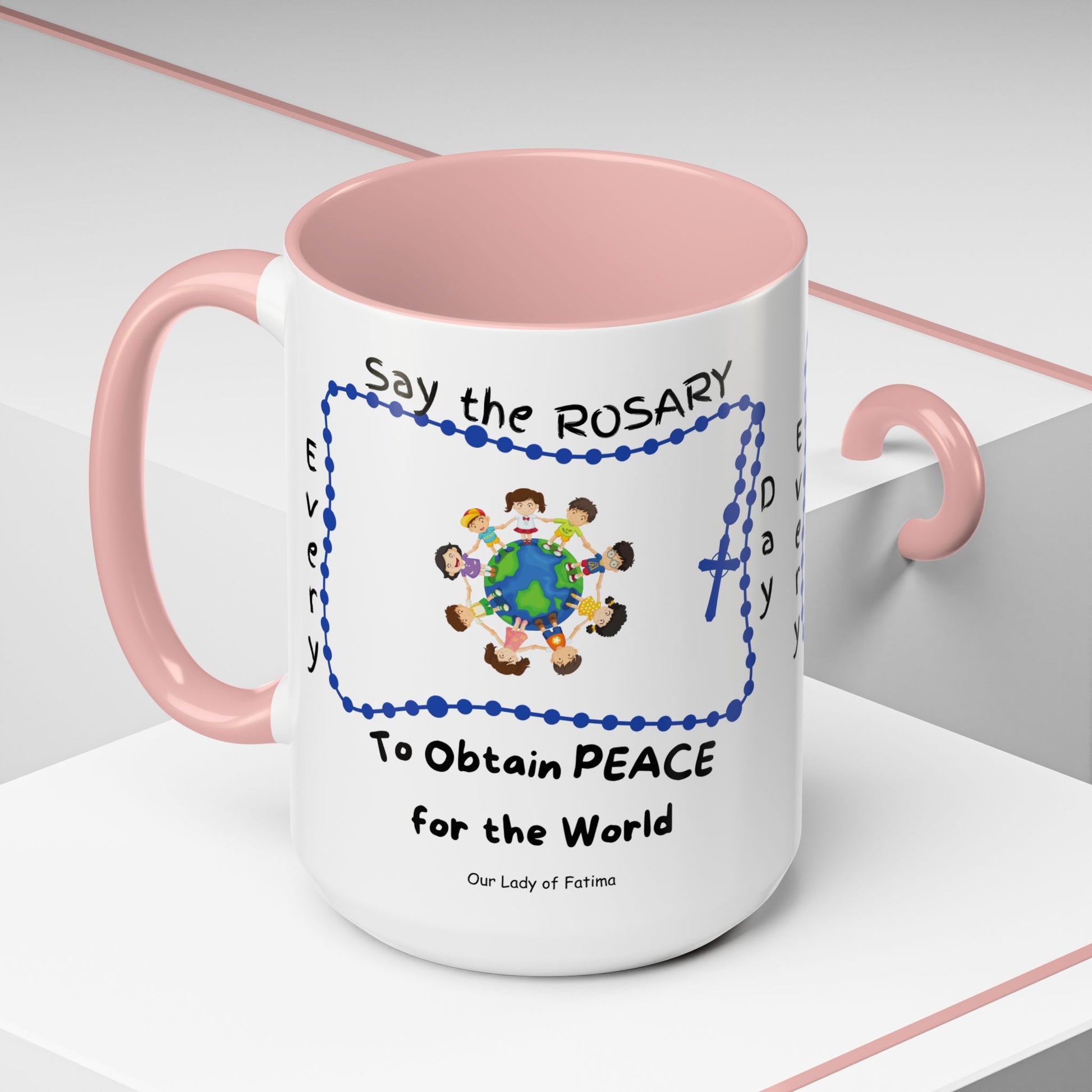 Our Lady of Fatima Rosary Kids Mug
