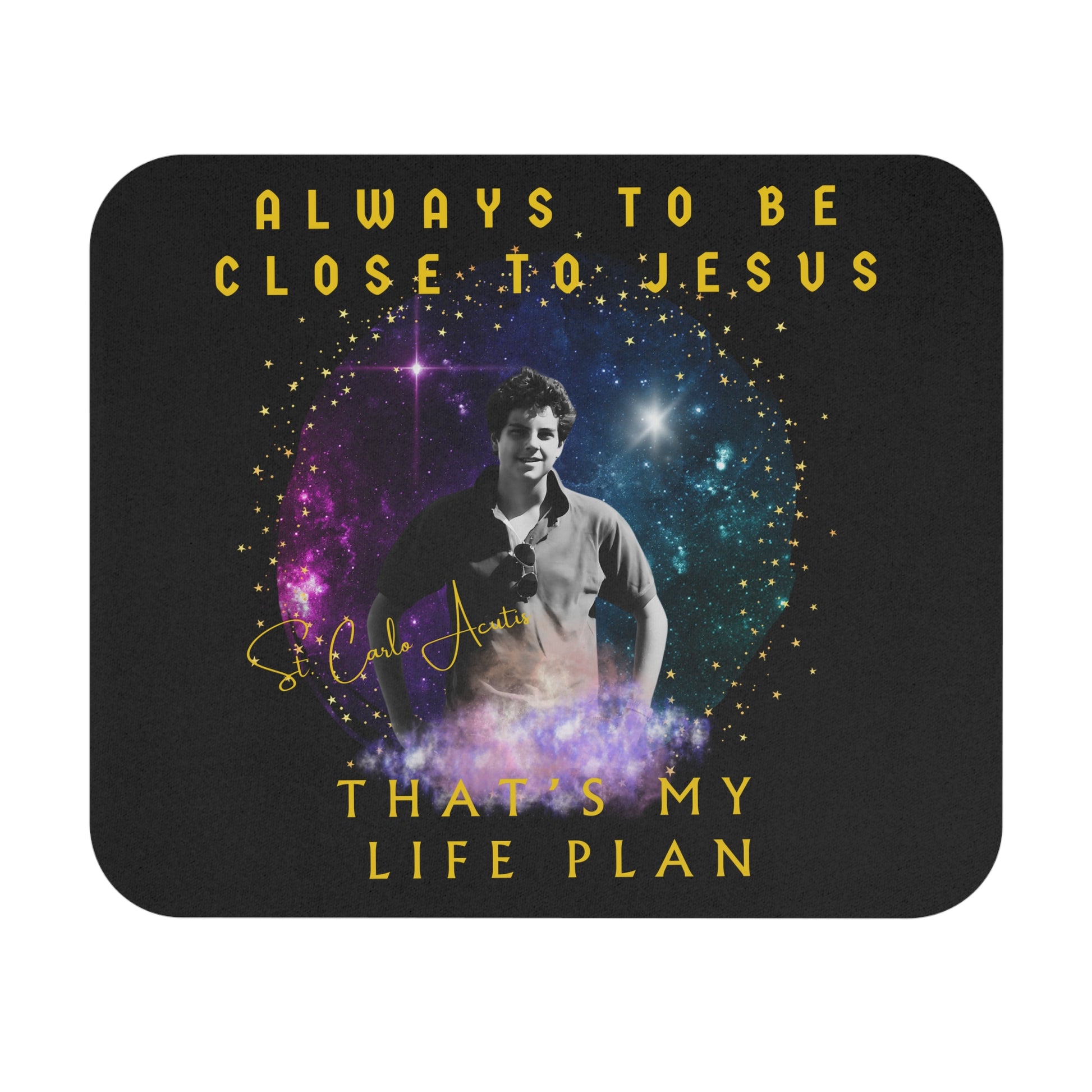 St. Carlo Acutis Mouse Pad Black