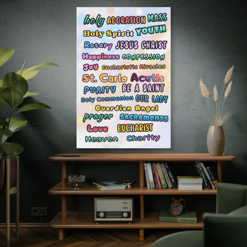 St. Carlo Acutis Inspirational Word Canvas